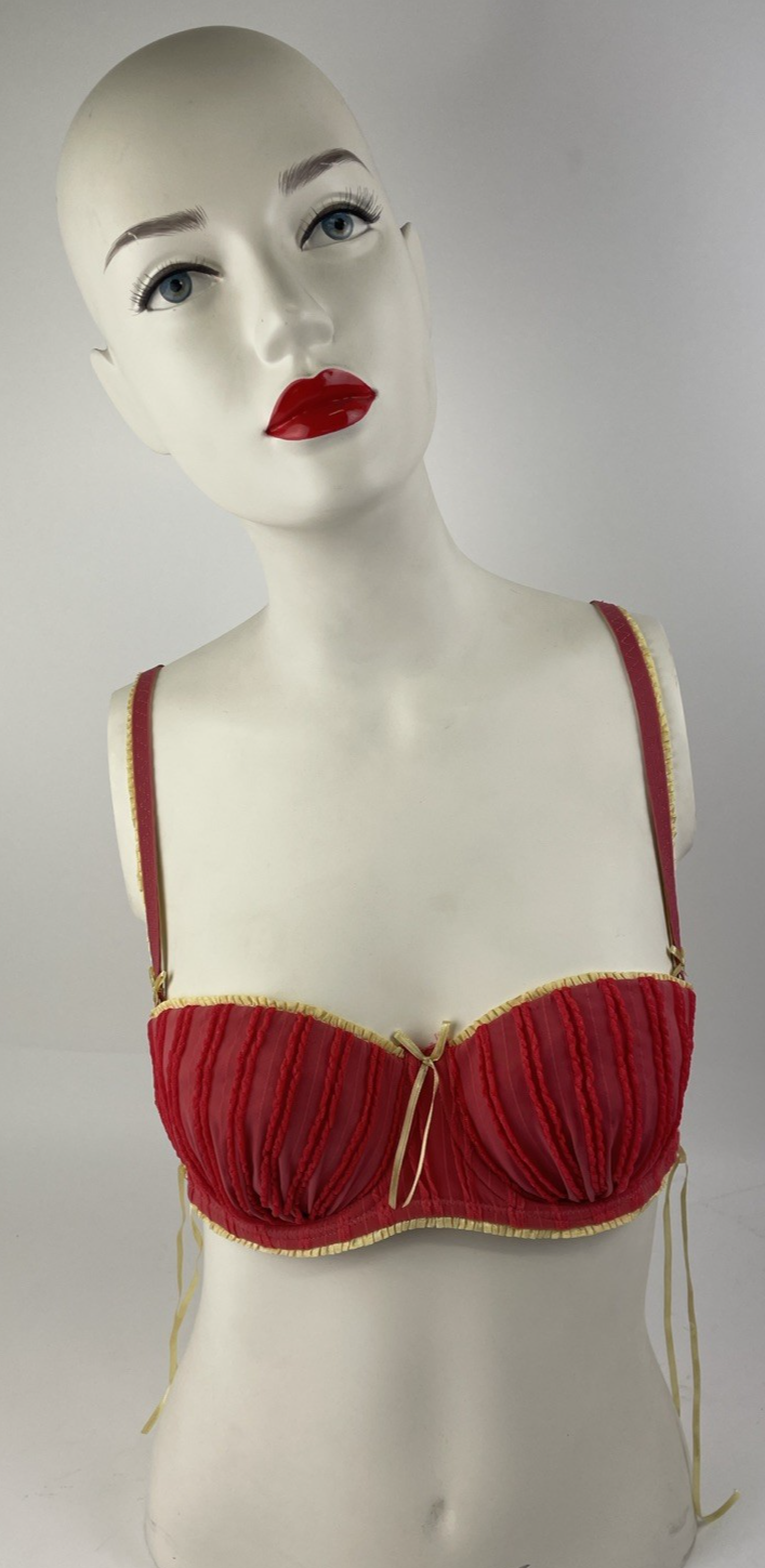 Fashion Forms Crushed Velvet Pink Designer Brassiere Bra Sz 34C  34 C