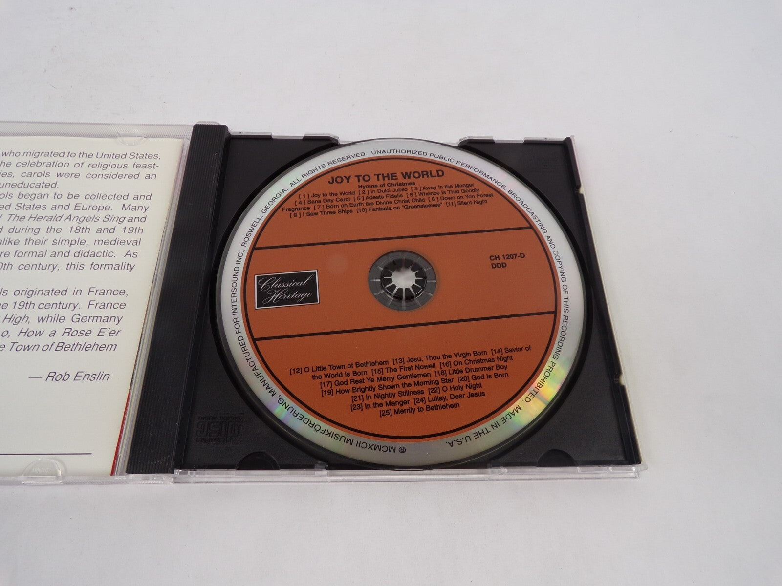 Joy To The World Hymns Of Christmas Joy To The World In Dulci Jubilo Away CD#70