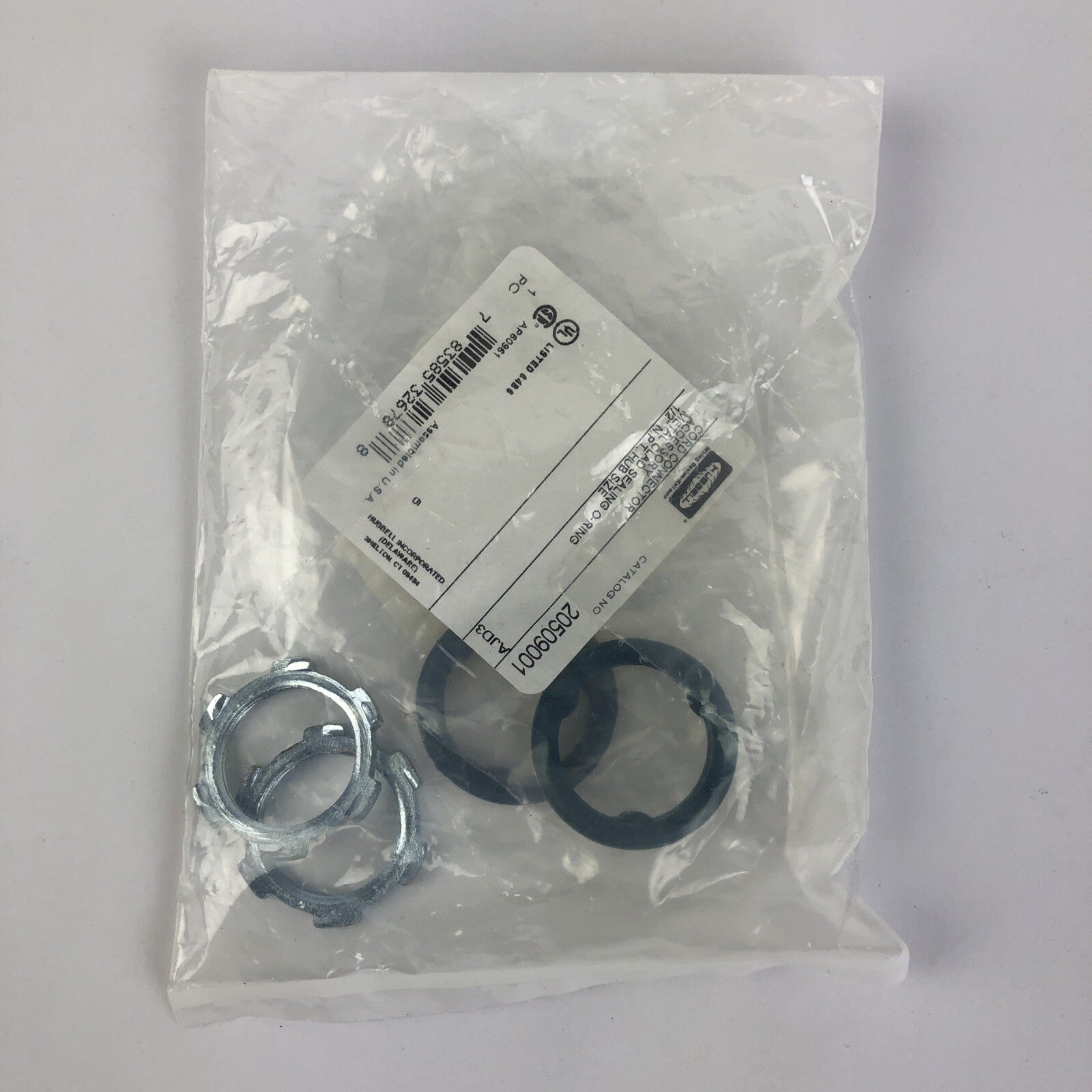 CCI-844 HUBBELL Connector Kit (2) 20509001 Sealing O-Rings & (2) 1/2" Lock Nuts