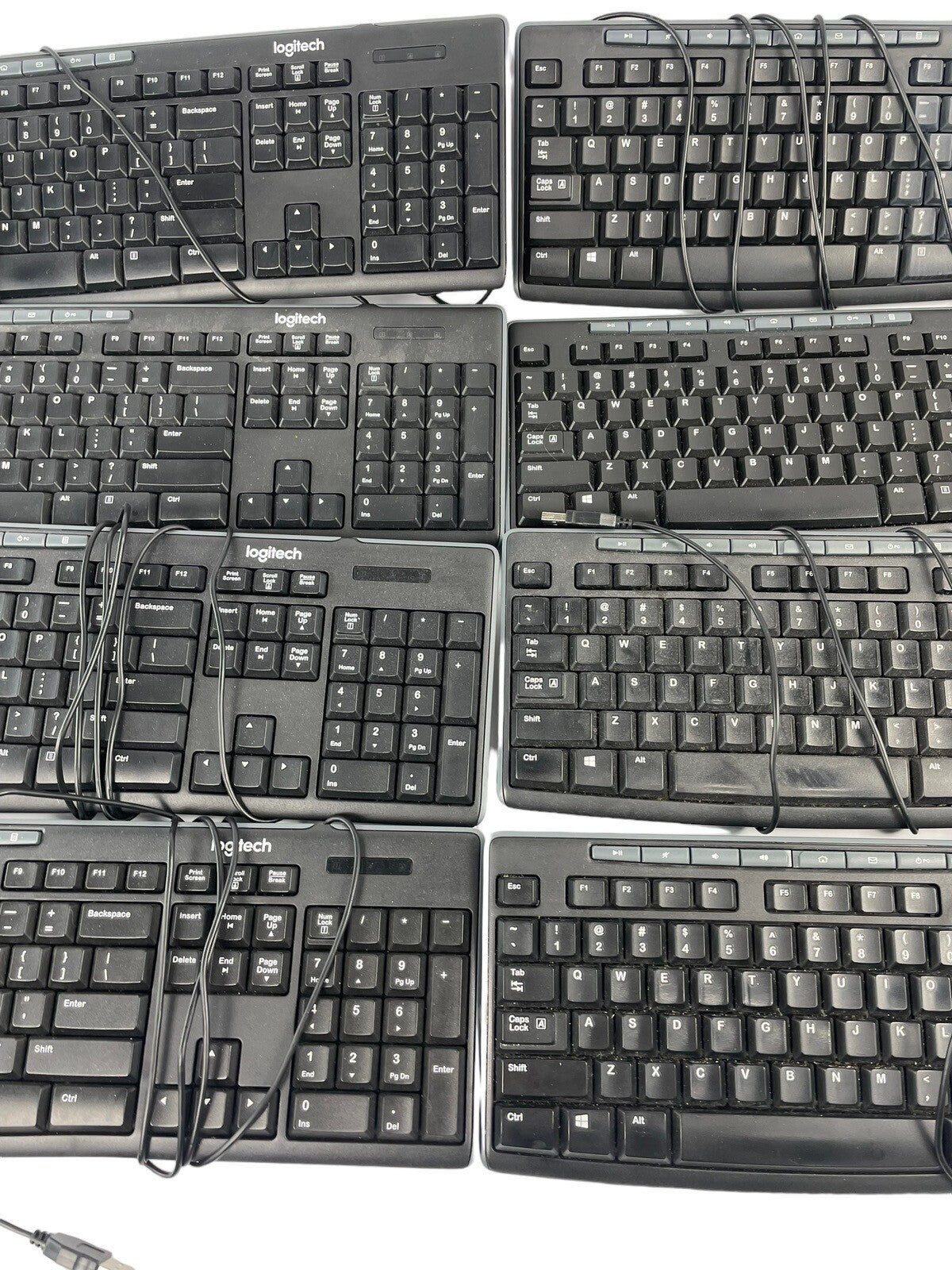 Lot of 8:  Logitech K120 USB Black Keyboard