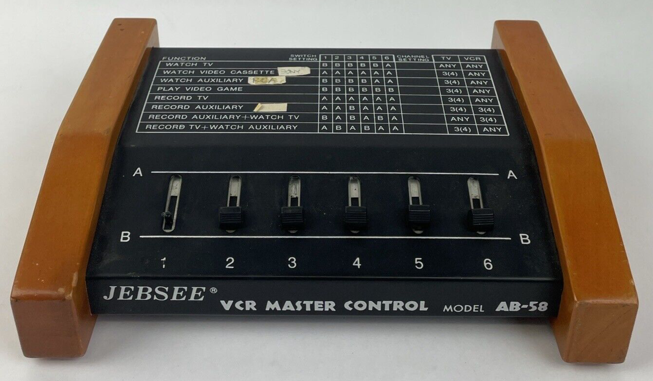 Vintage Jasco VCR Master Control 3051 VCR Record Video Gaming Model AB-58
