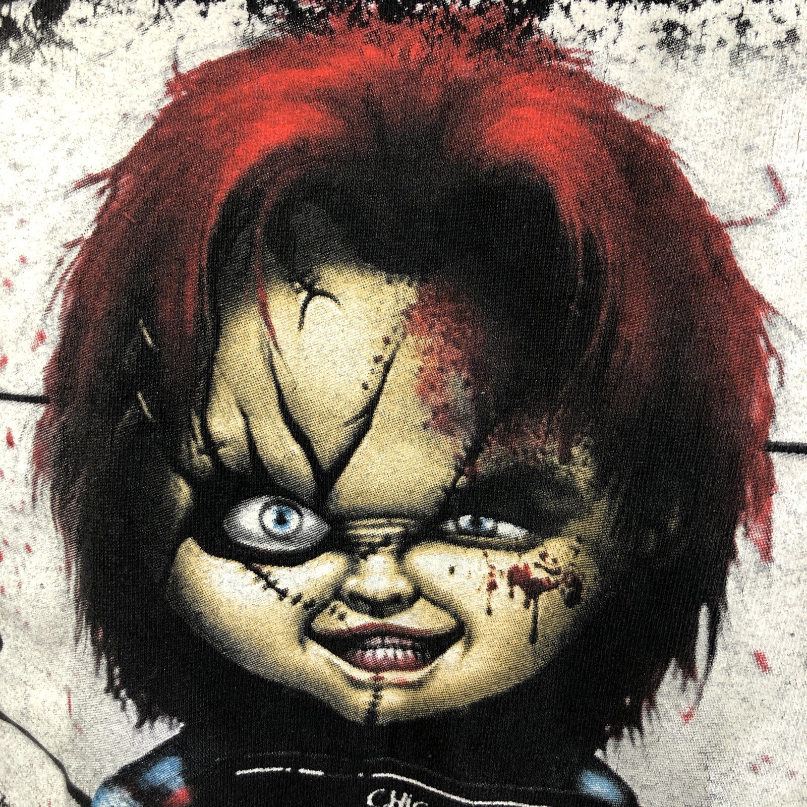 CHUCKY T-shirt Child's Play Doll Police Lineup Black Large Horror - LOOK