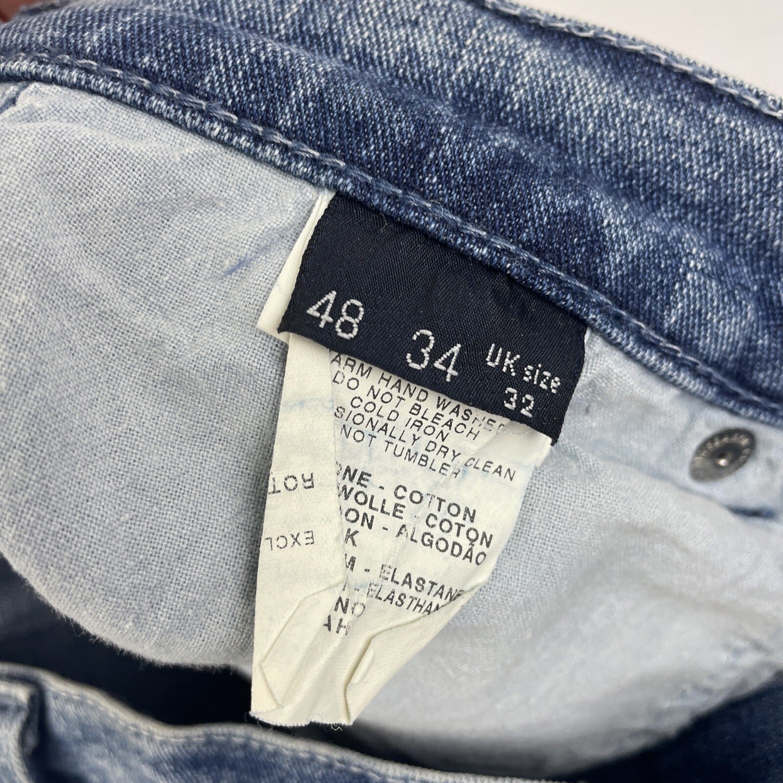 Trussardi Denim Blue Jeans Fitted Hip Size 32 UK Trousers - LOOK