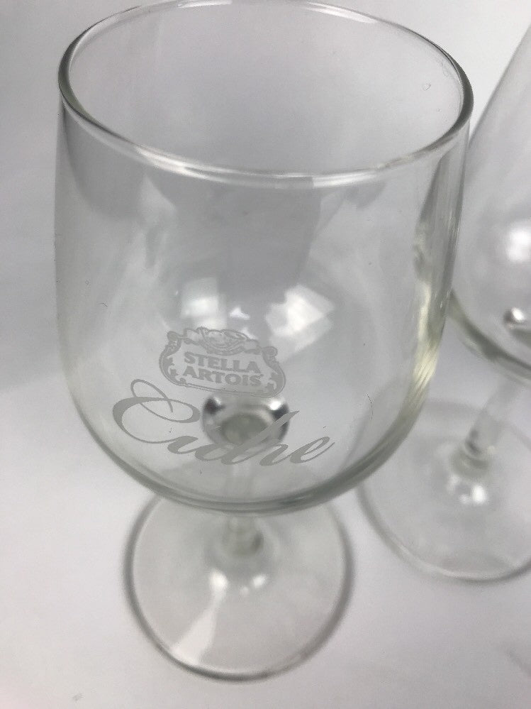 Stella Artois Cidre Taster Glasses, Set of 4.  Mini 6.75 oz glasses, Brand New