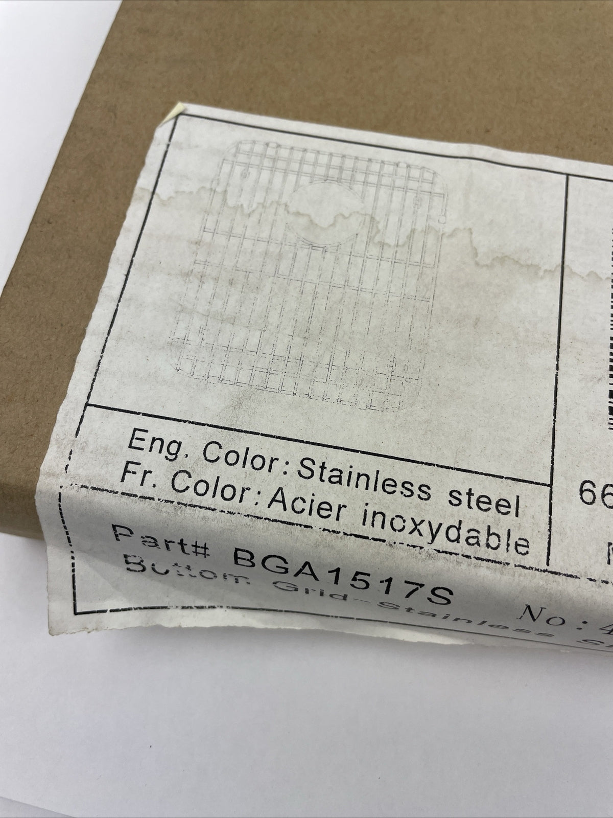 KINDRED BGA1517S Stainless Steel Bottom Grid for Sink 15" x 13"  Stainless Steel