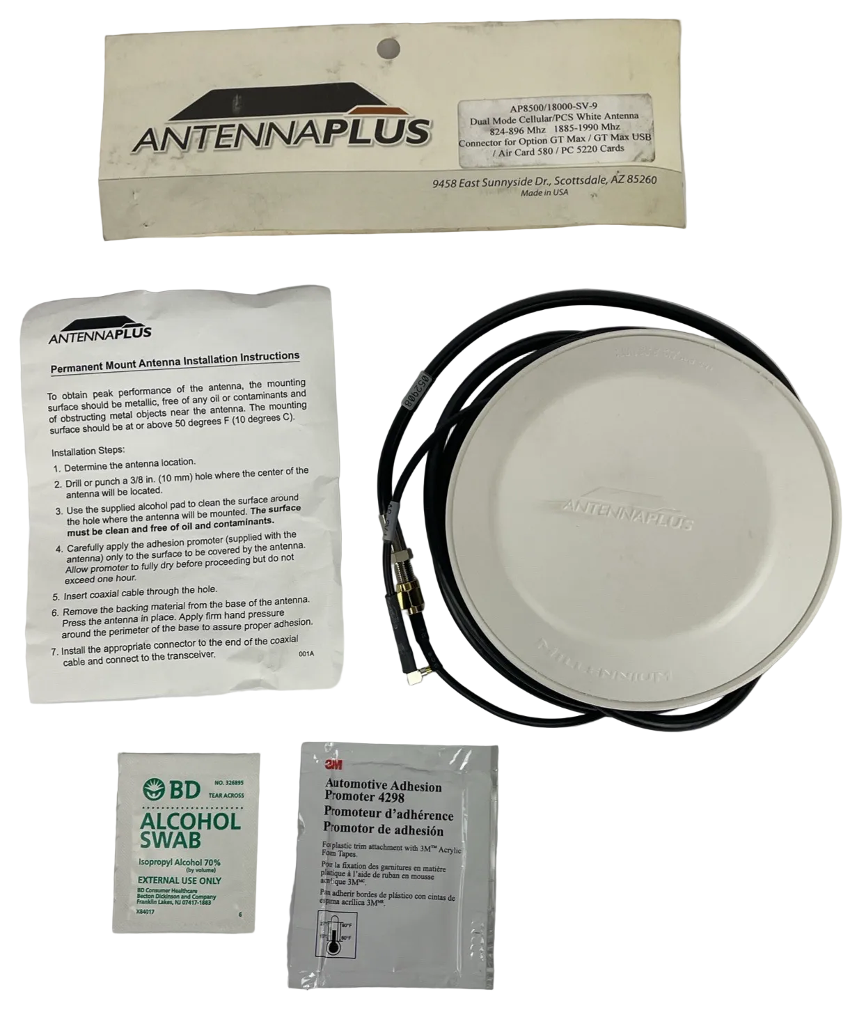 NOS Antennas Plus LTE Duel Mode PCS GPS White Perm Mount Antenna 1885-1990 Mhz
