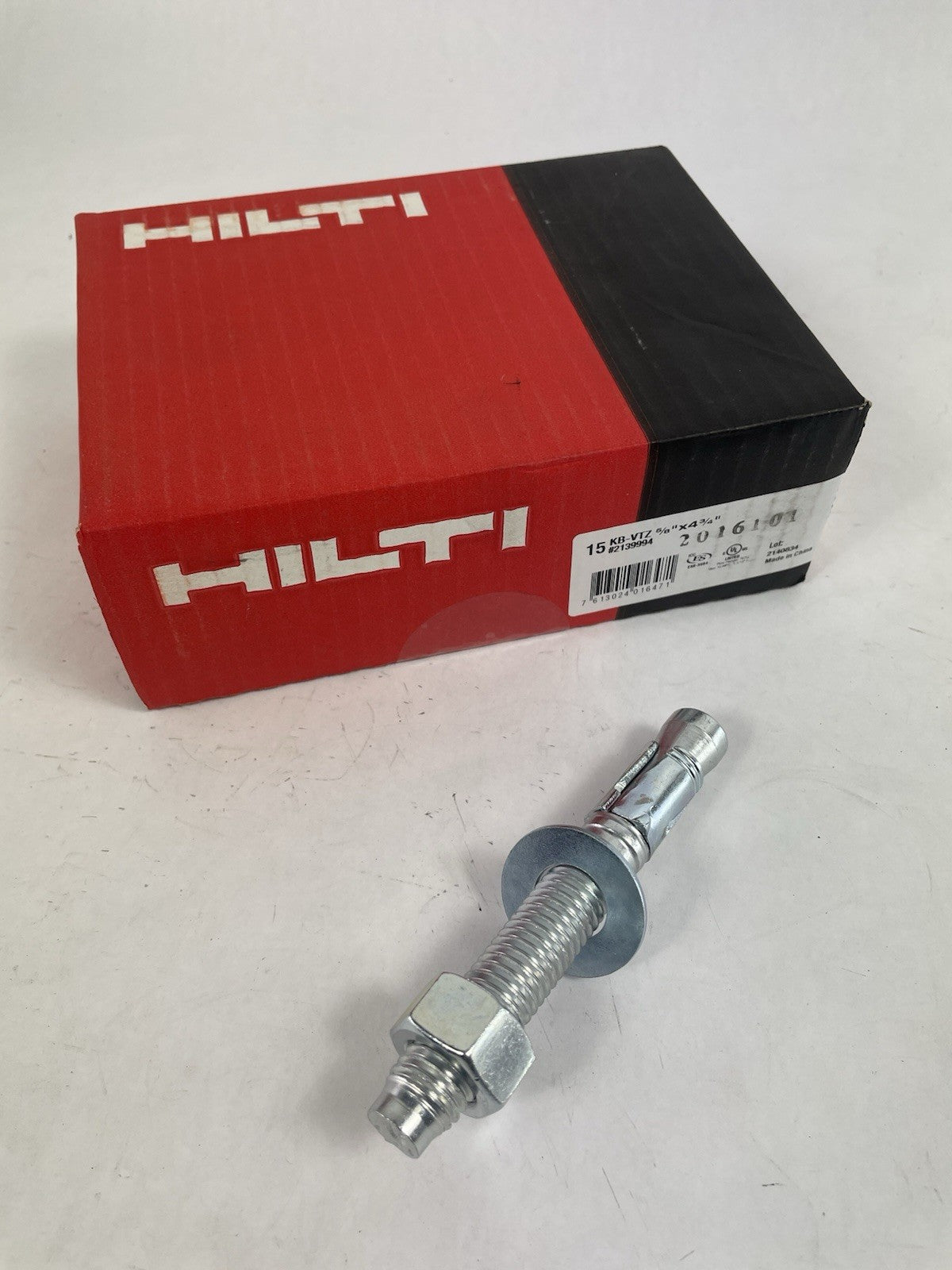 Box of 15 Hilti KB-VTZ  5/8" x 4 3/4" EXPANSION / WEDGE ANCHORS - #2139994