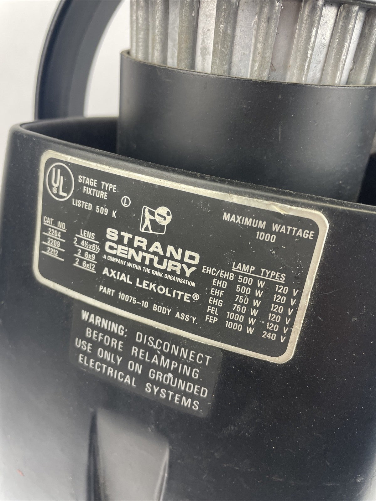 Hollywood Studio Strand Lighting Axial Lekolite Stage Light 1000w [Z2FL] w Clamp