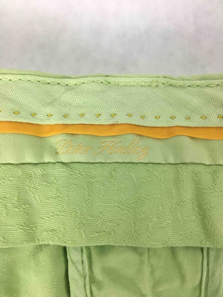 Peter Hadley Mens Pants Light Green Flat Front Pockets Zip 100% Trousers 44x33