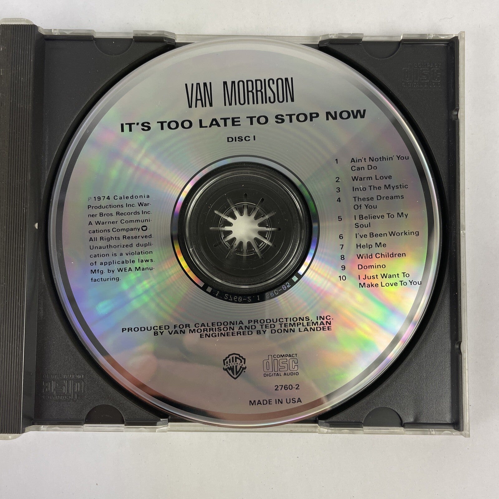 Van Morrison - It's Too Late To Stop Now Vol. 1 CD   #16 