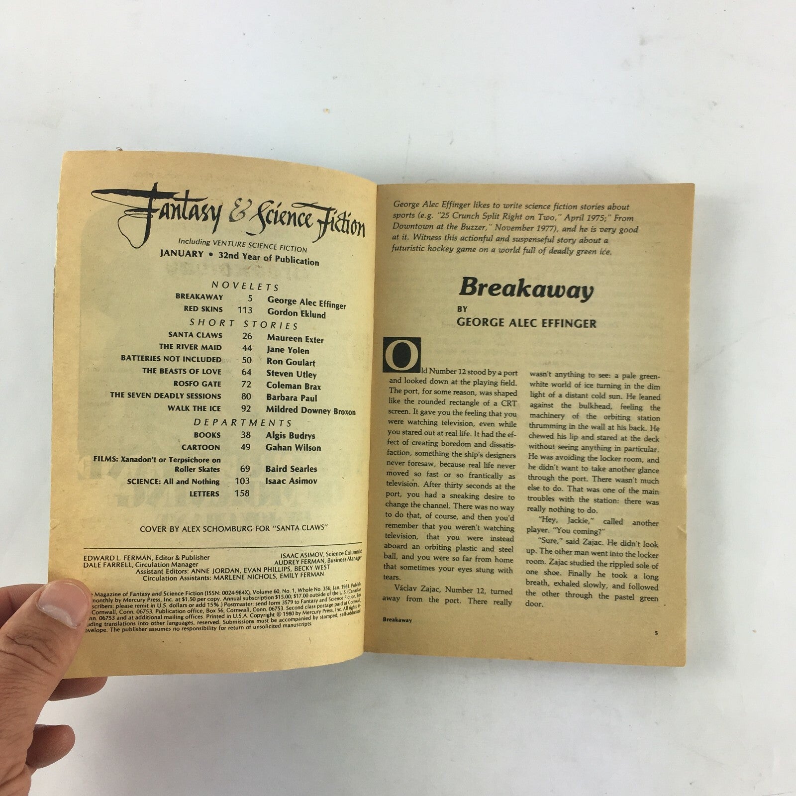 January Fantasy&Science Fiction Magazine George Alec Effinger Jane Yolen Gordon