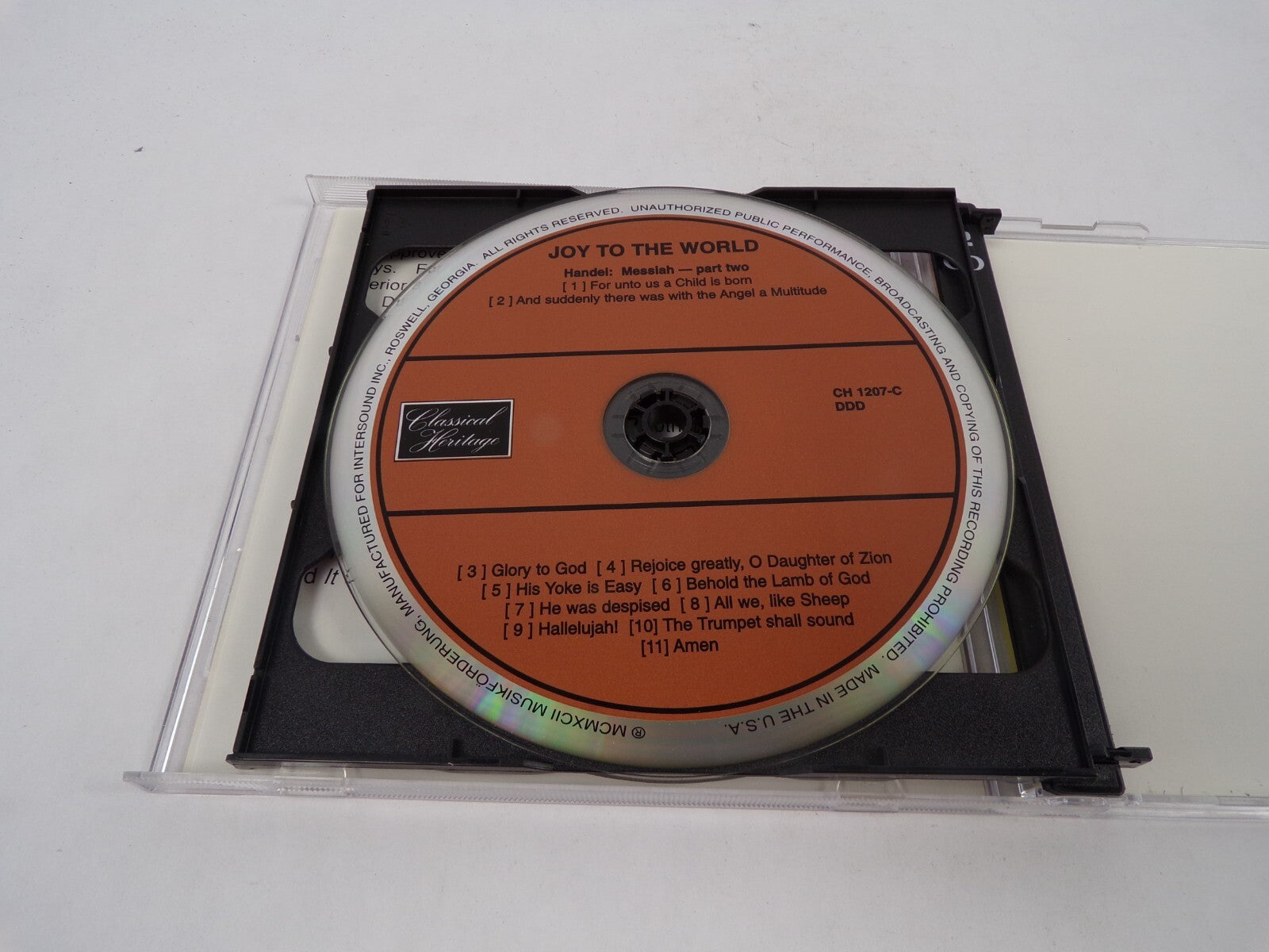 Joy To The World Handel: The Messiah For Unto Us A Child Is Born And SuddenCD#70