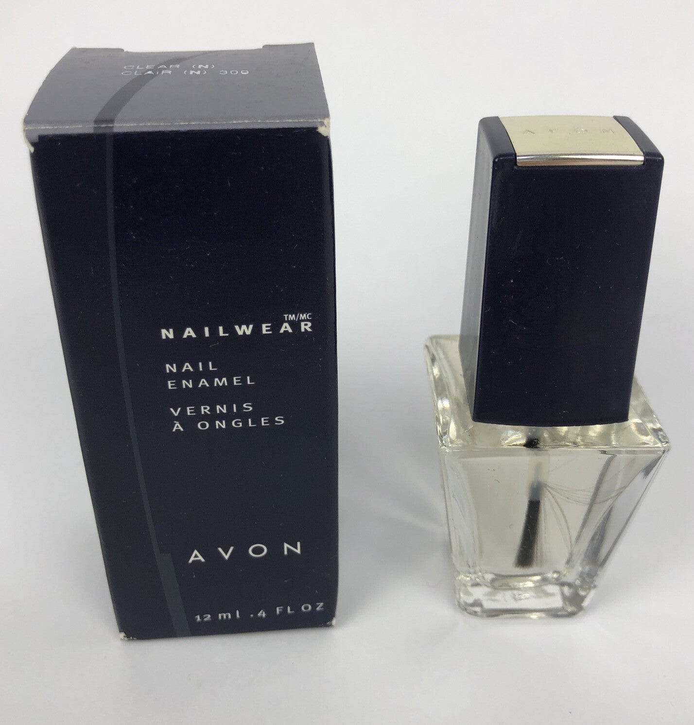 NOS AVON NAILWEAR NAIL ENAMEL CLEAR C1 .4 OZ 12ml BOXED