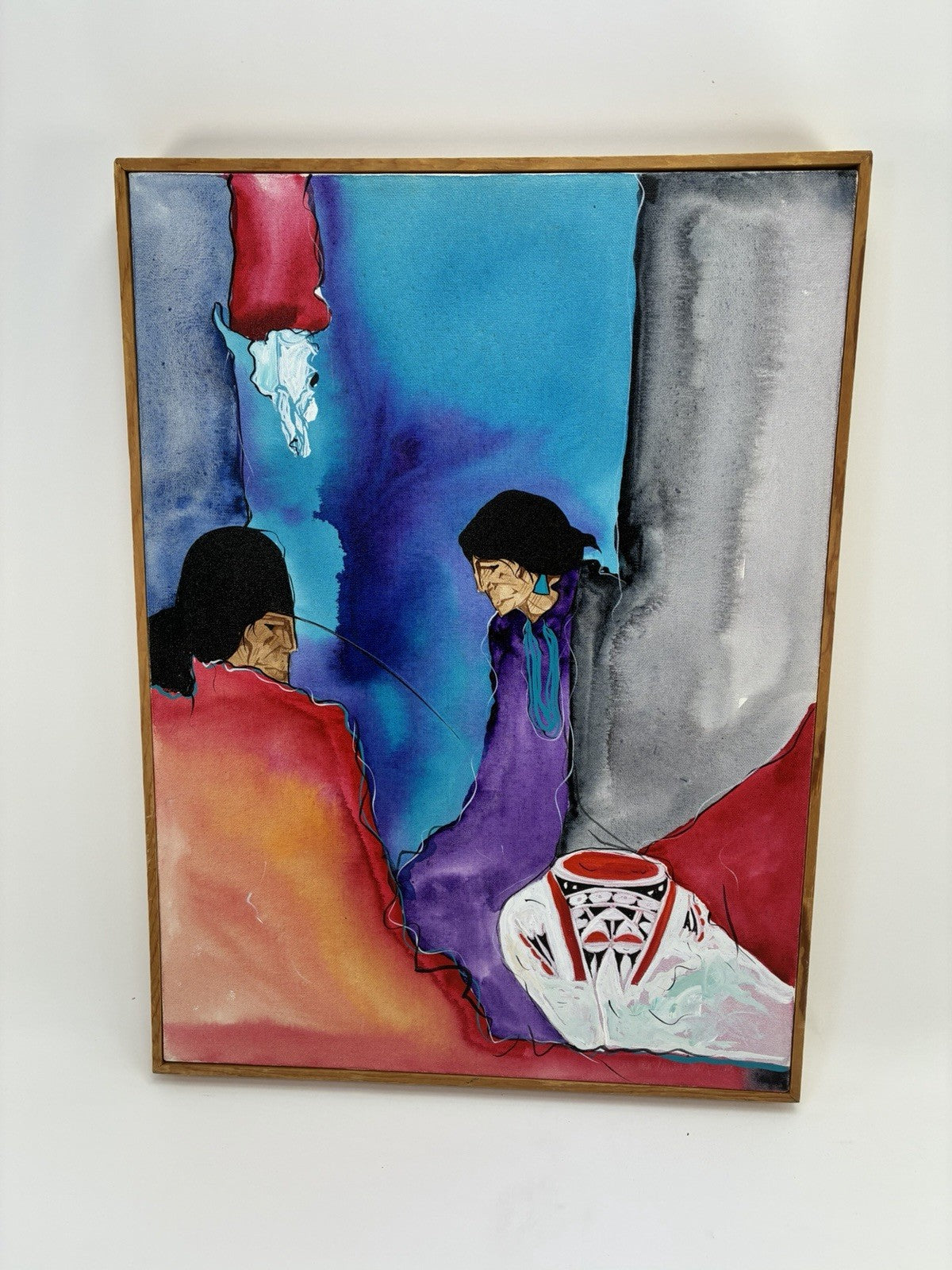 Amado Peña Original Acrylic on Canvas Mestizo Series 19x14 Southwestern Painting