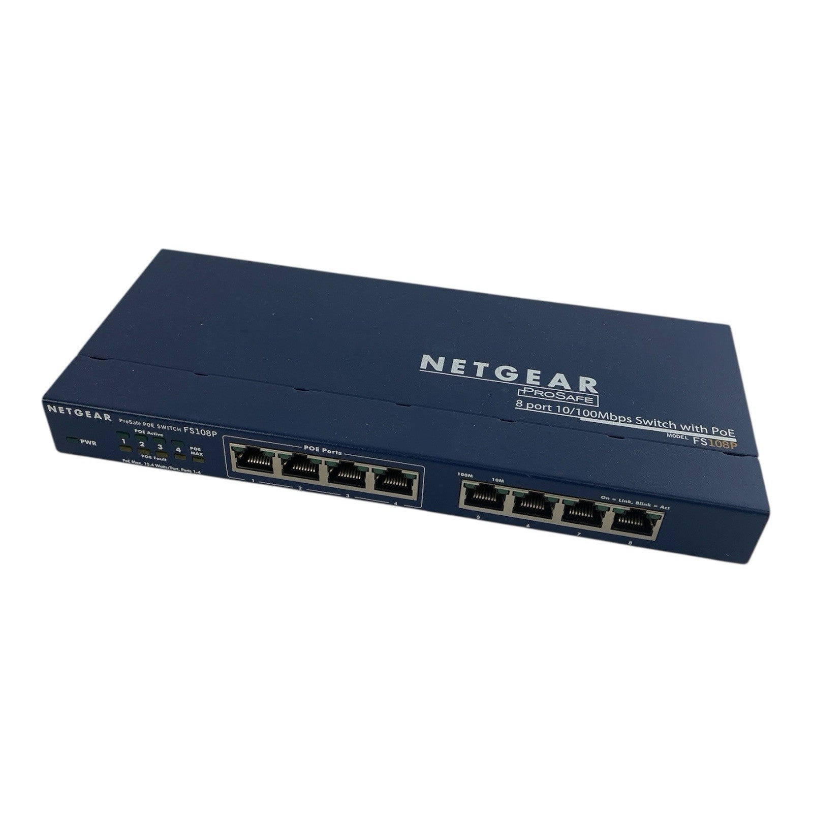 NetGear ProSafe FS108P  8 Port 10/100 Switch 4 Port PoE with power supply