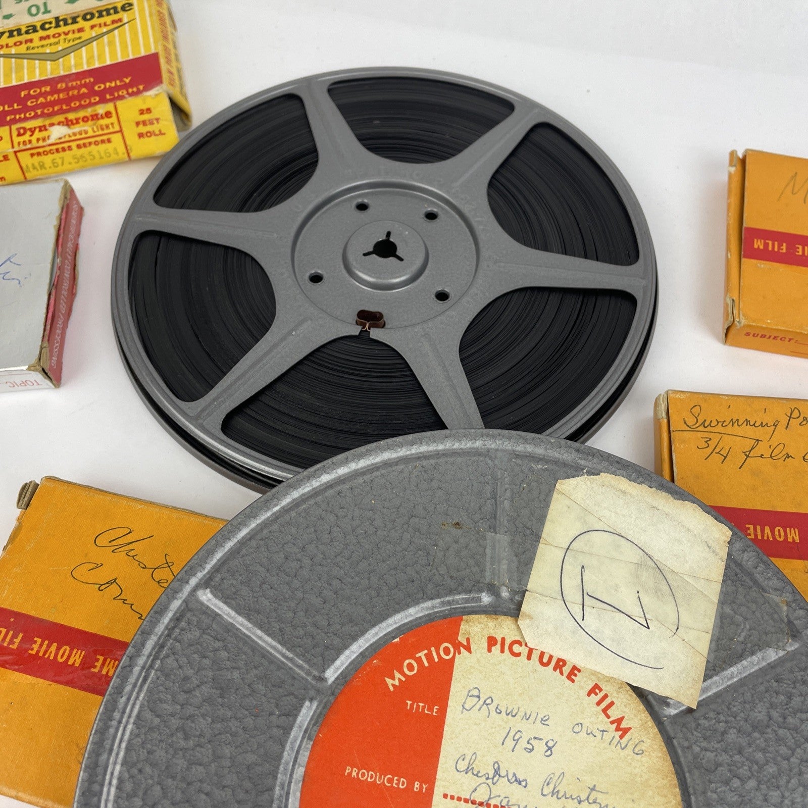 Vtg Lot of 8 Home Movies 8mm Reels 1950's New Jersey Christmas Birthday Swimming