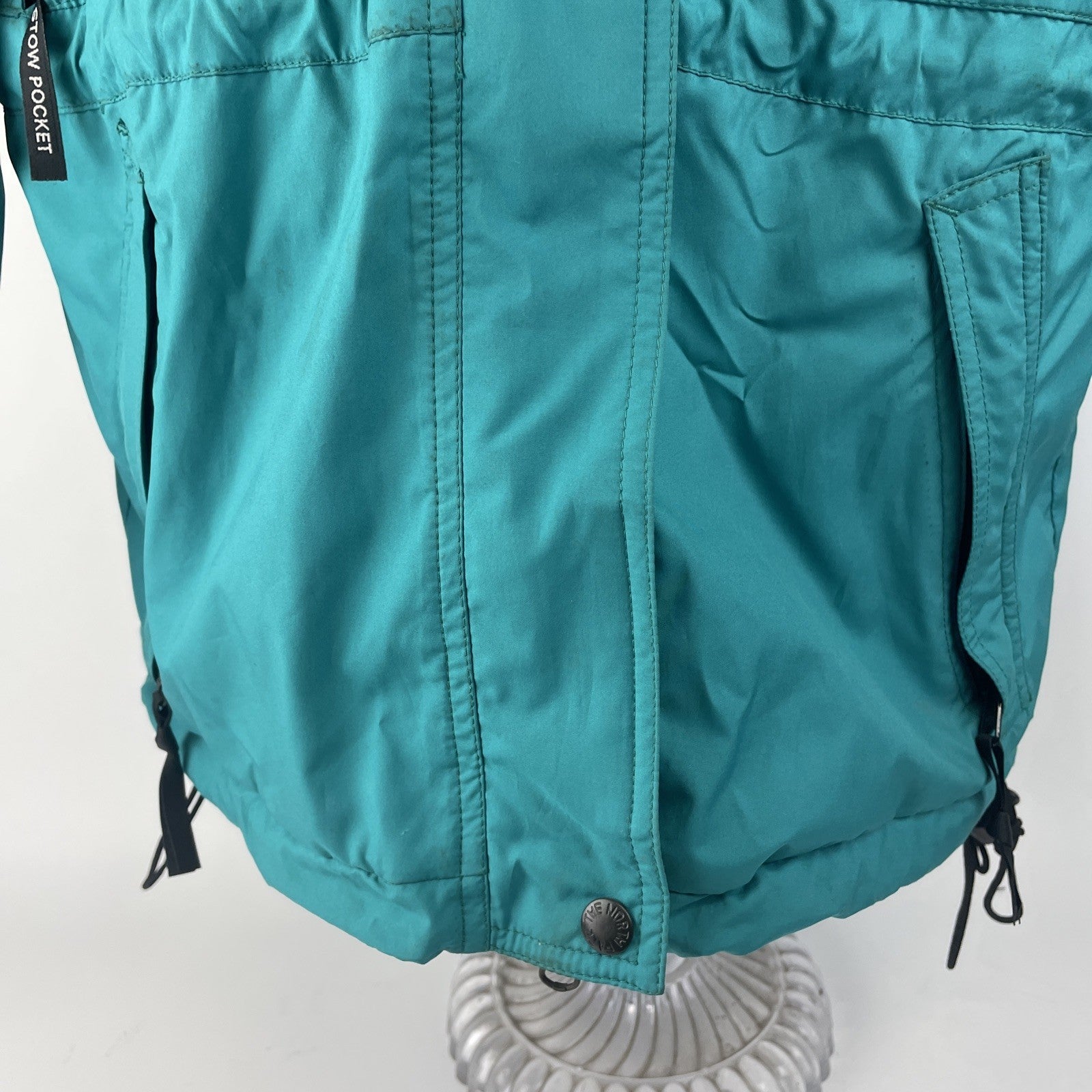 The North Face Hooded Rain Ski Jacket Outer Shell Size Women’s S / P Teal Green