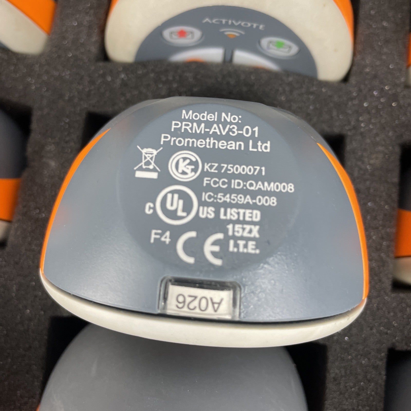 LOT OF 63 Promethean PRM-AV3-01 Activote Single Voting Pod w Protective Case VGC