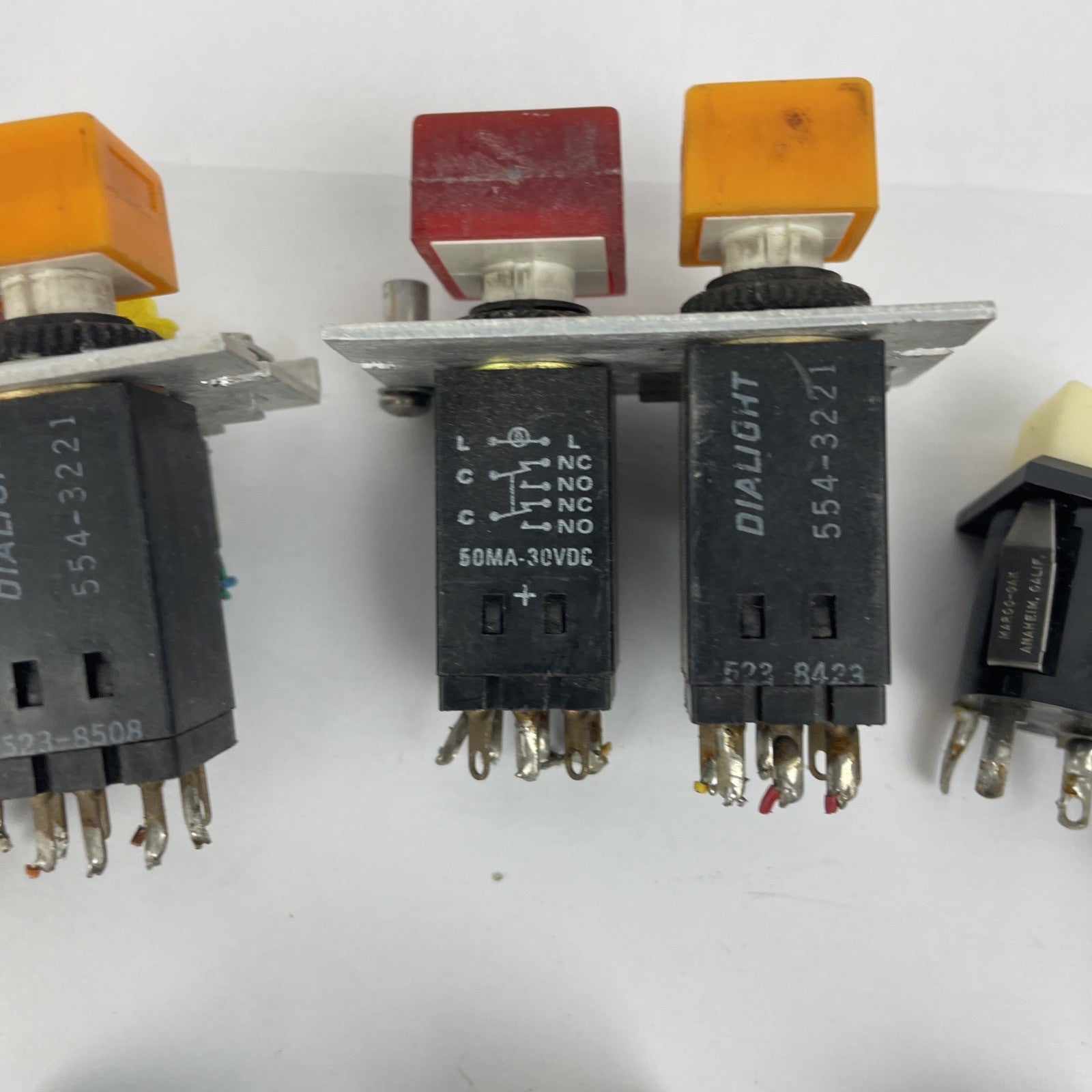 Lot of Assorted Dialco Dialight Macro-Oak Illuminated Push Button Switch - LOOK