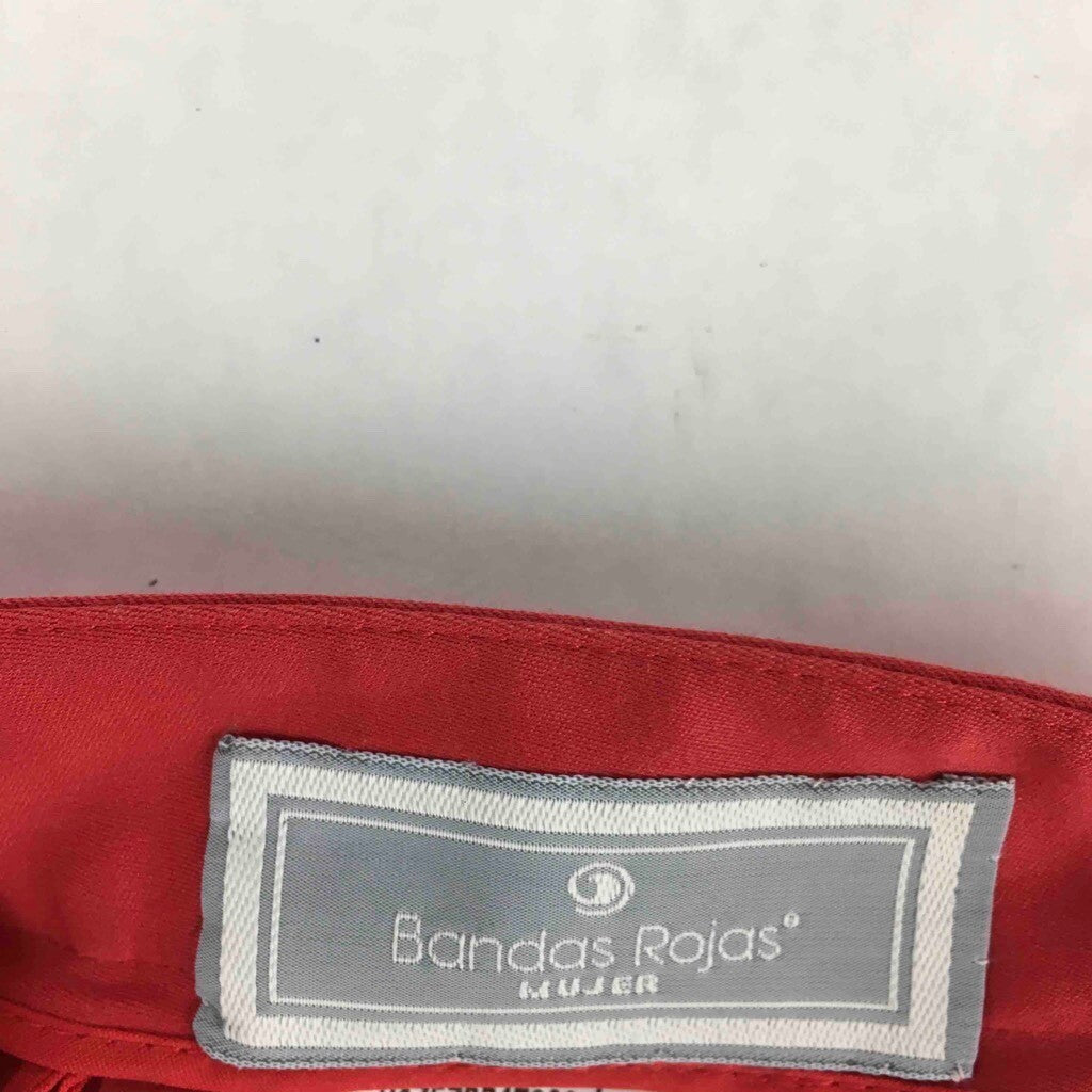 Bandas Rojas Womens Dress Pants Red Flat Front Zipper Fly Cuffs Stretch 42 30x32