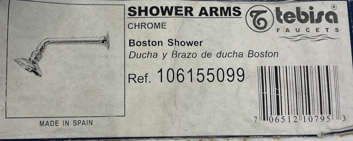 Tebisa BOSTON SHOWER 6" Arm Rainfall Massage Shower Head Chrome Made in Spain