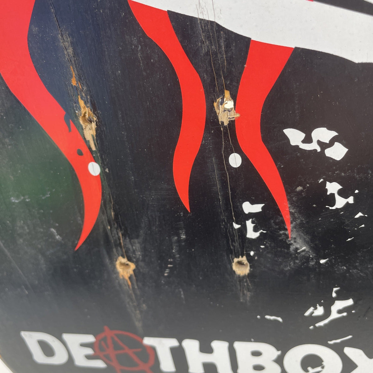 Deathbox Skateboards Orange / Black Surf Pirate Skull Limited Edition 9" x 34.5"