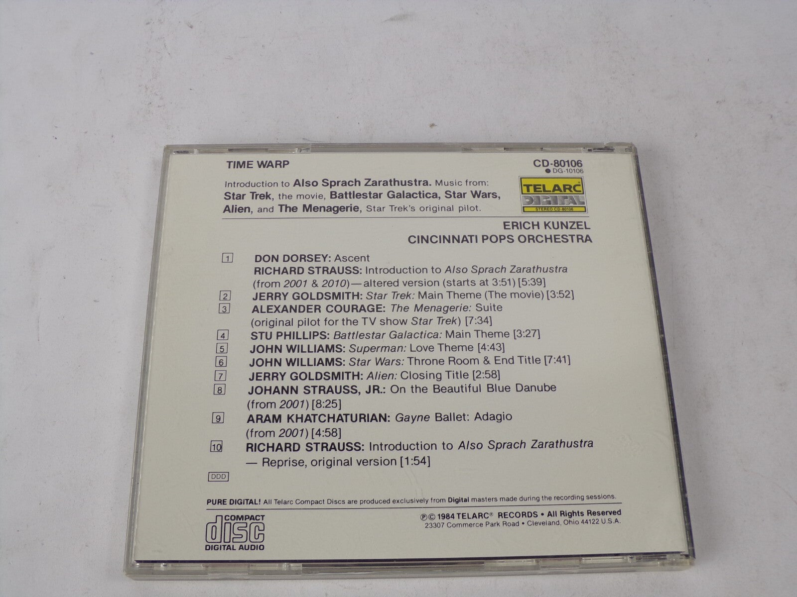 Time Warp Erich Kunzel incinnati Pops Orchestra Don Dorsey Richard Strauss CD#62