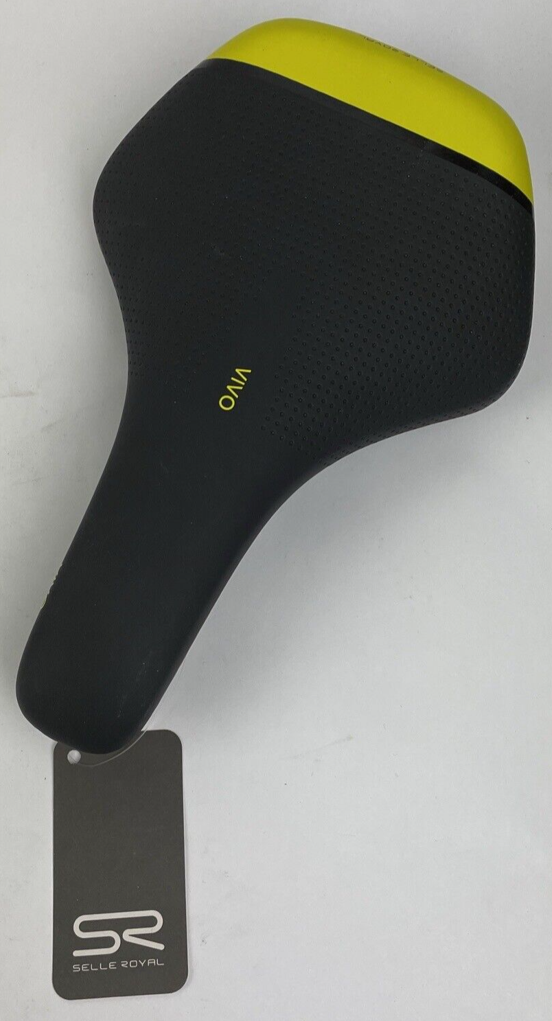 NWT Selle Royal VIVO  Bicycle Saddle Black with Yellow Accents Model 1216DRN