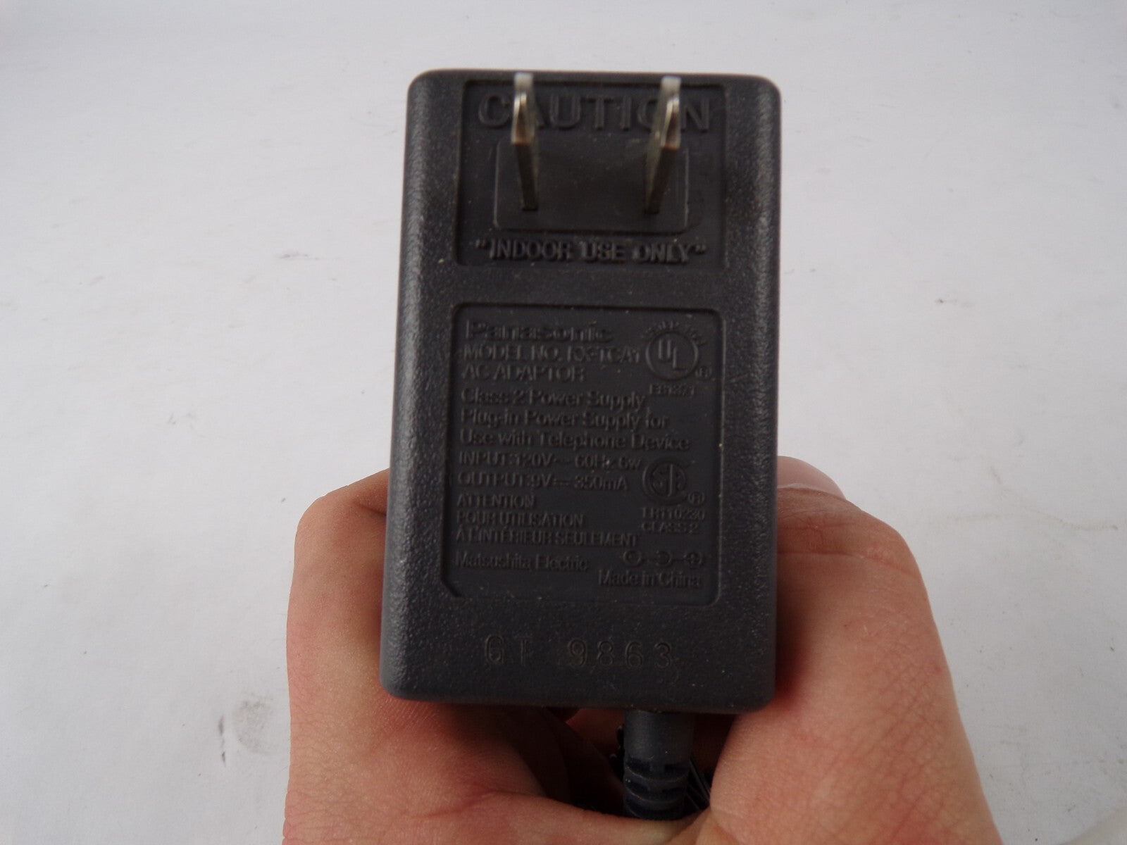 Genuine Panasonic KX-TCA1 Output 9 V 350mA Class 2 Power Supply Adapter A43
