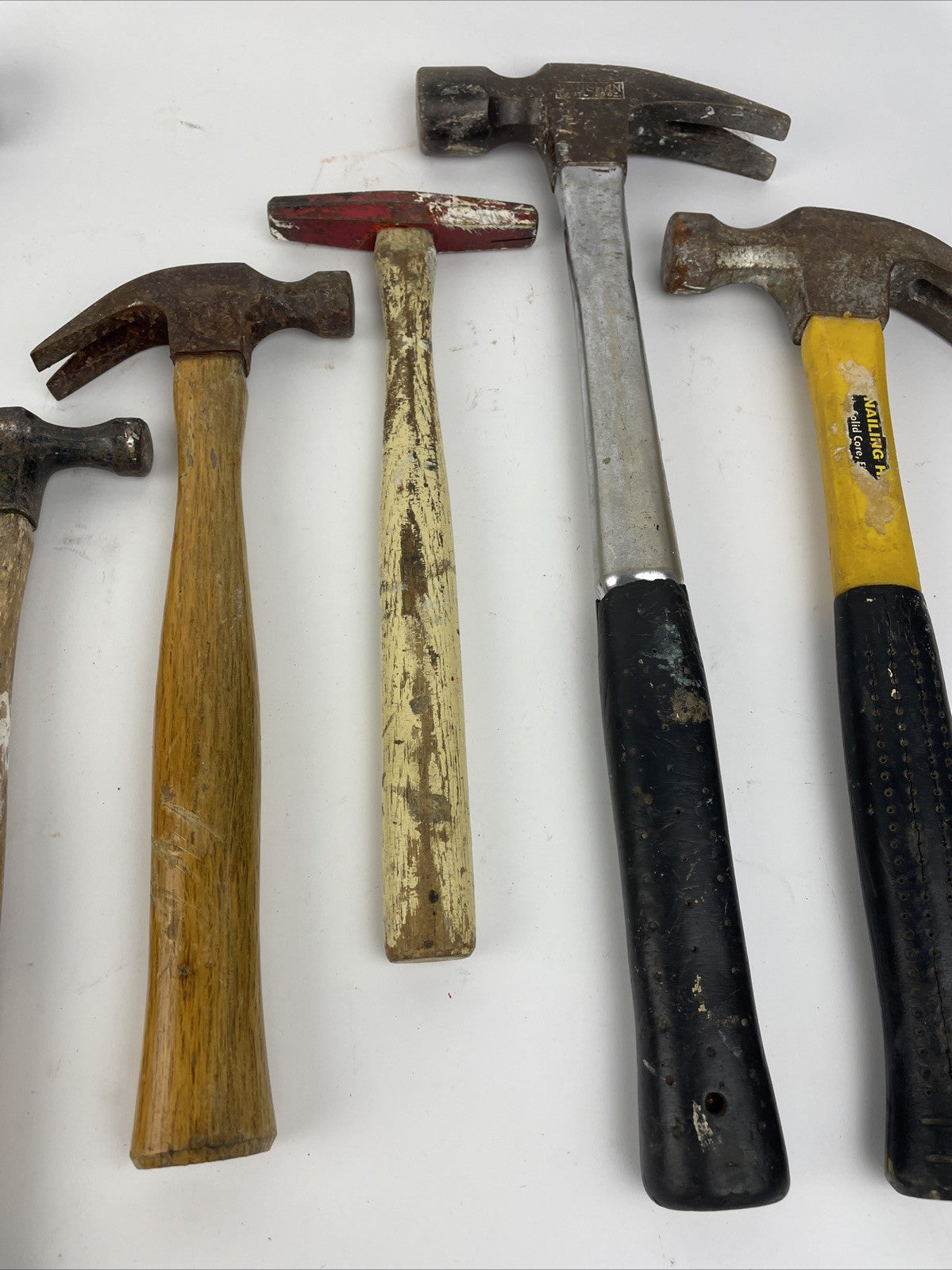 Lot (6) Pc. Hammers Fiberglass Handle Curved Claw Hammer Lot Assorted BallPeen