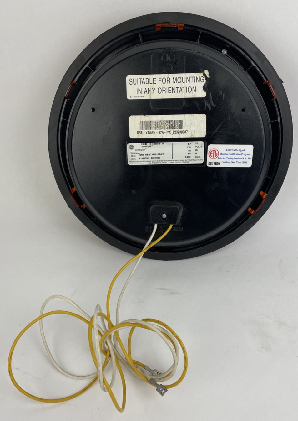 12" General Electric GE Yellow LED Traffic Light Signal Lens 120V Model  DR6