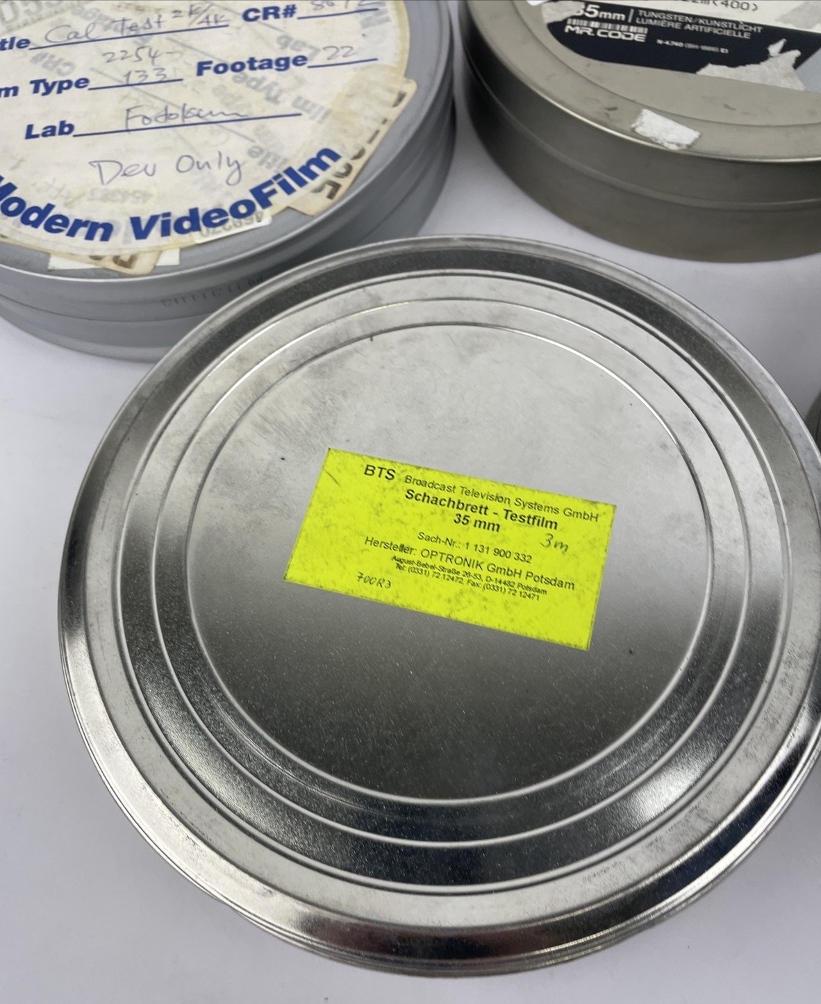 Vintage 35mm Empty Film Can Canister For Reel Storage Movie  Prop Etc Lot Of 5