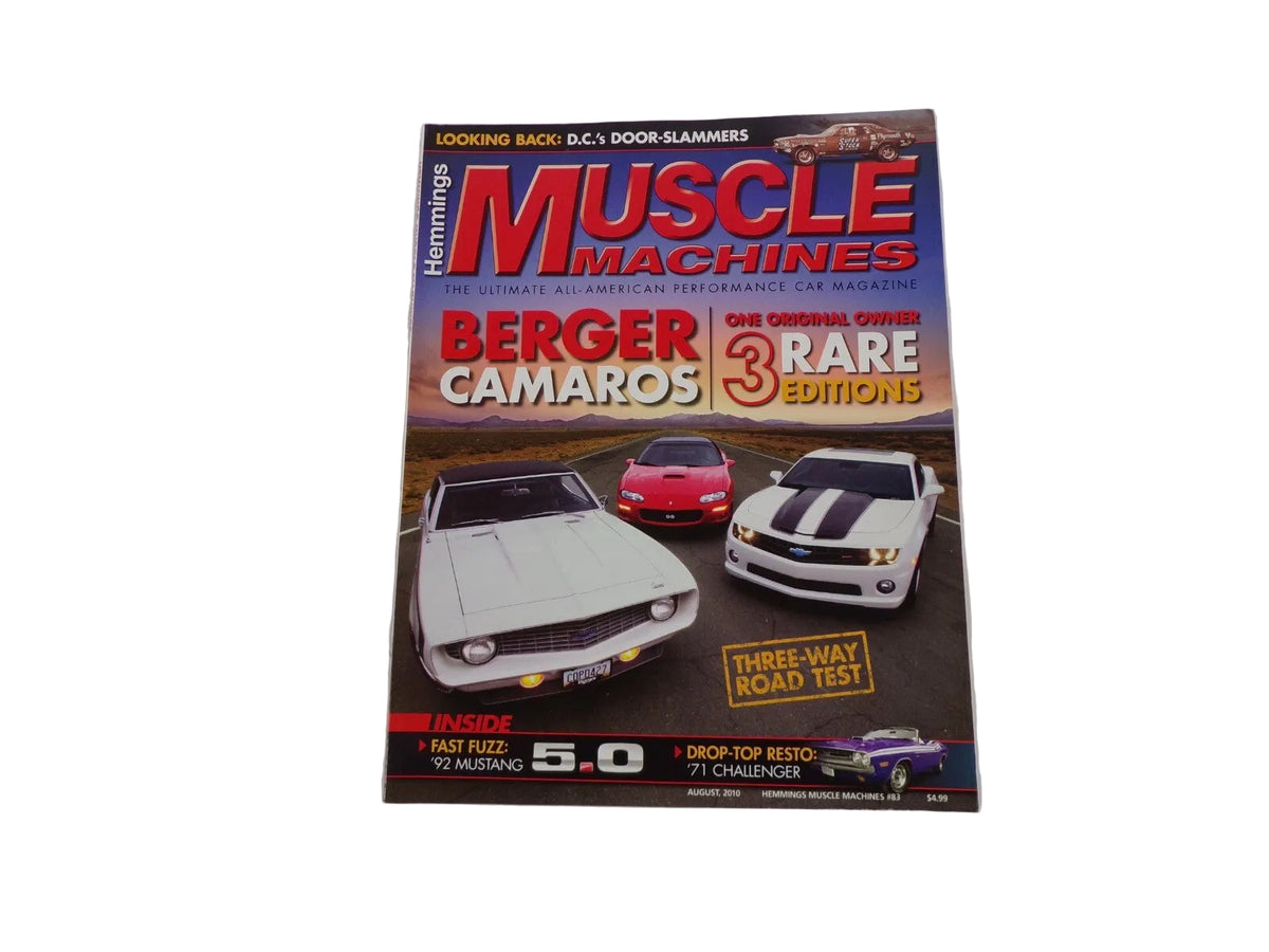 August 2010 Muscle Machines Magazine Berger Camaros One Origial Owner 3 Rare Edi
