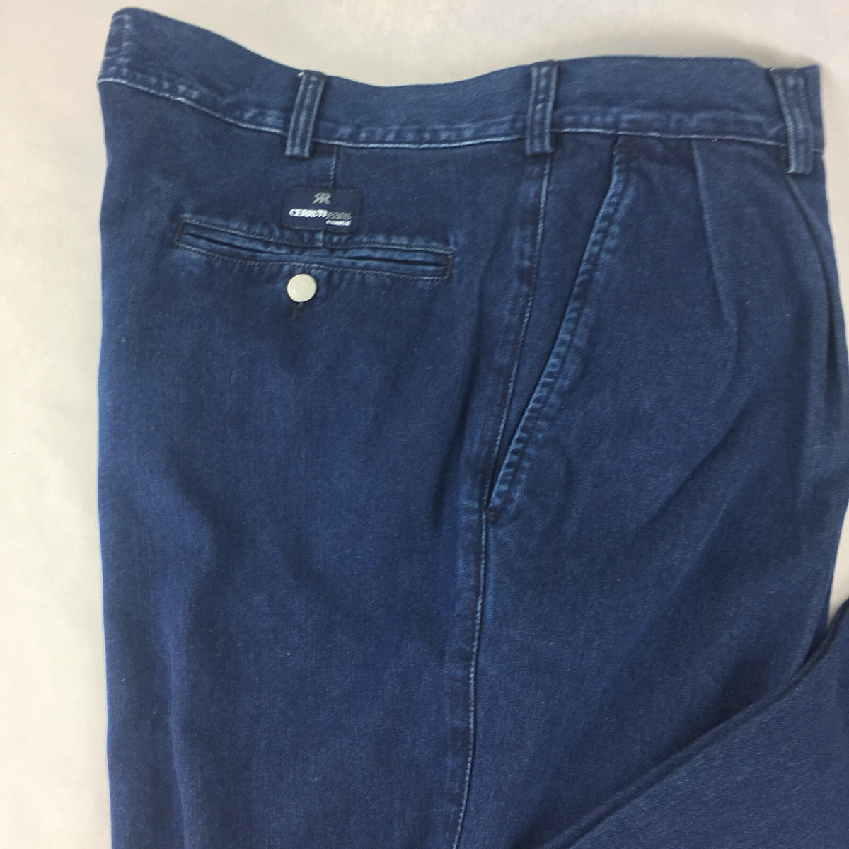 CERRUTI Essential Blue Cotton Denim Mens Jeans Straight 52 