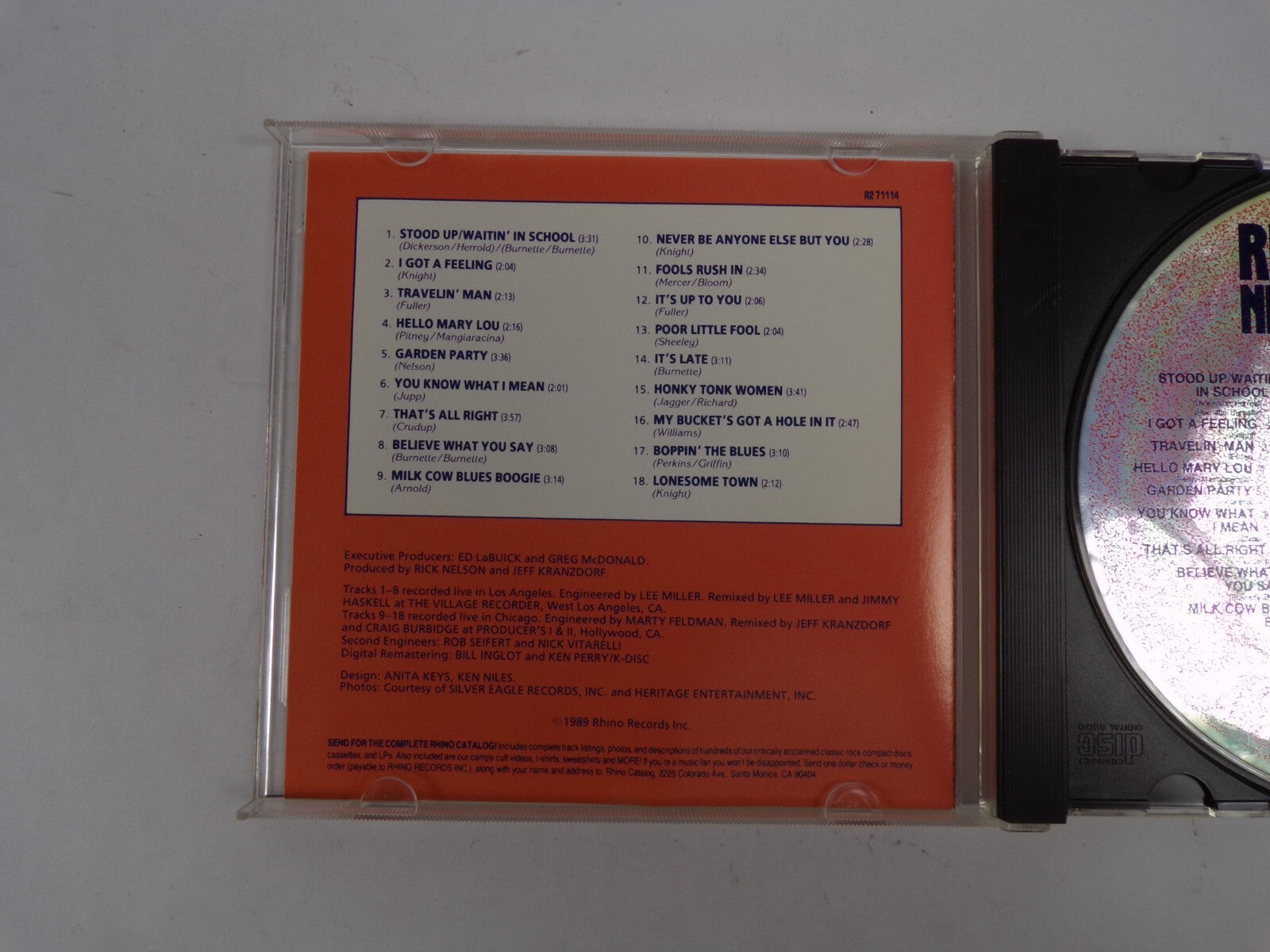 Ricky Nelson Live 1983 - 1985 Poor Little Fool Fools Rush In Garden Party CD#38