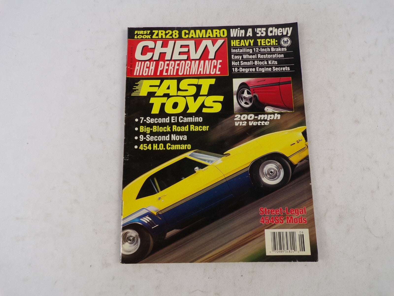 June 1992 Chevy High Performance Fast Toys First Look ZR28 Camaro Win A '55 Chev
