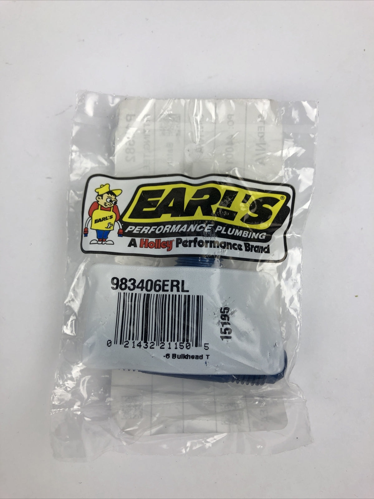 Earl's Performance 983406ERL bulkhead fuel hose tee fitting anodized aluminum NOS