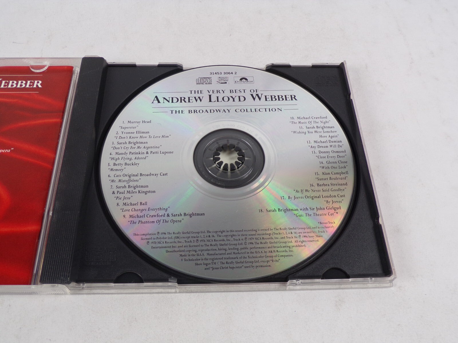 The best Of Andrew Lloyd Webber The Broadways Collection Murray Head Sarah CD#54