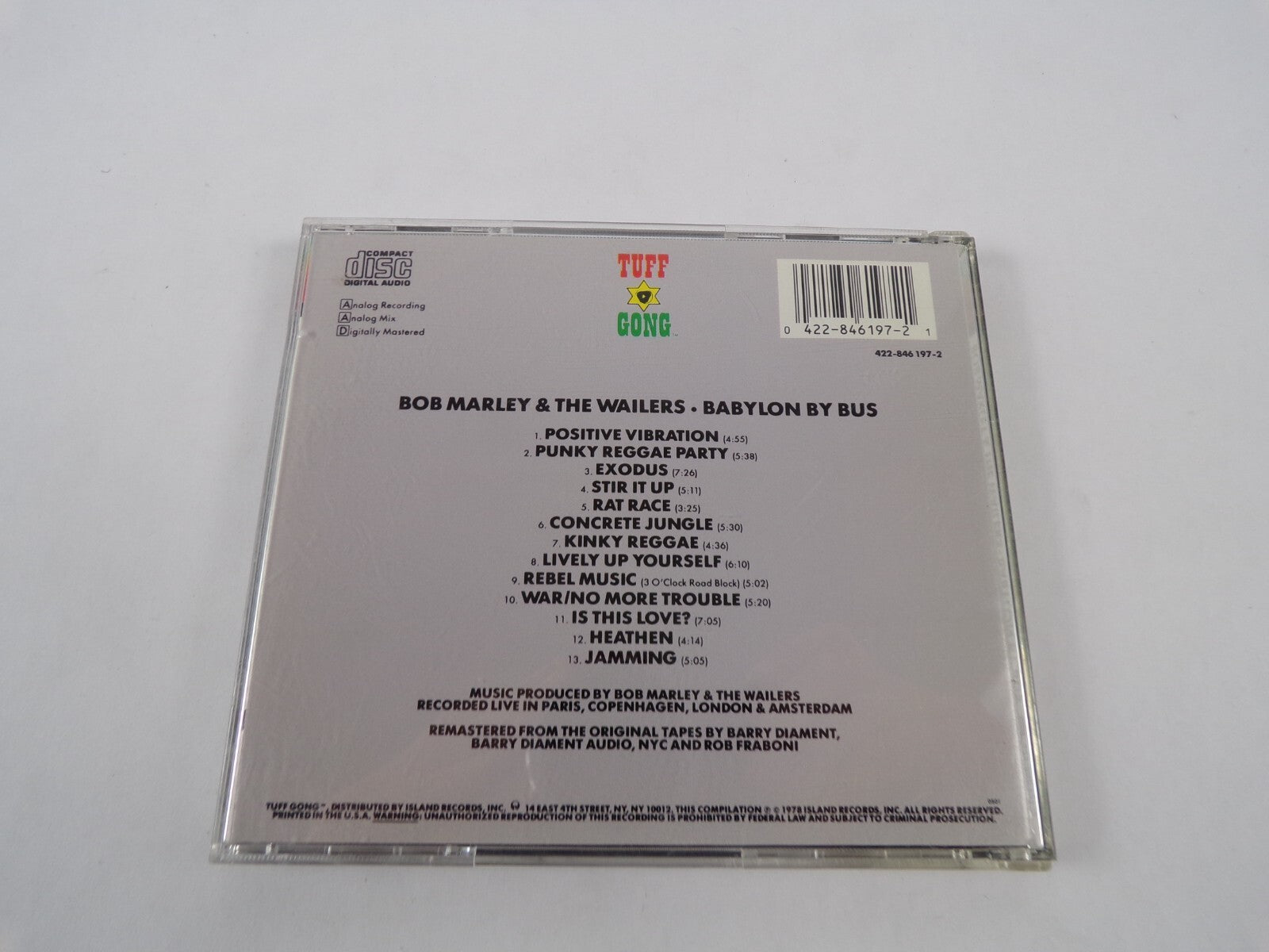 Bob Marley & The Wailers Babylon By Bus Tuff Gong Positive Vibration Punky CD#59