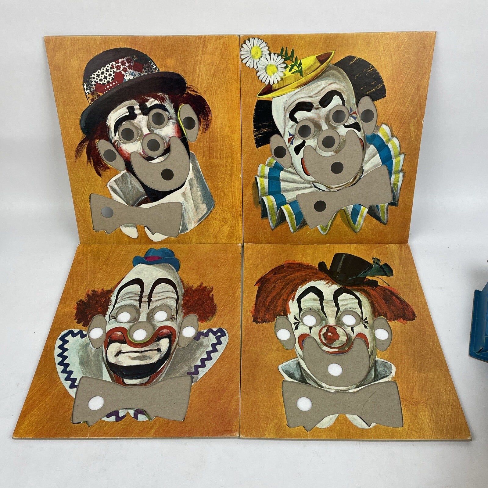 VINTAGE RARE 1965 Funny Face BIG CLOWN Faces Puzzle Game No Box LOOK