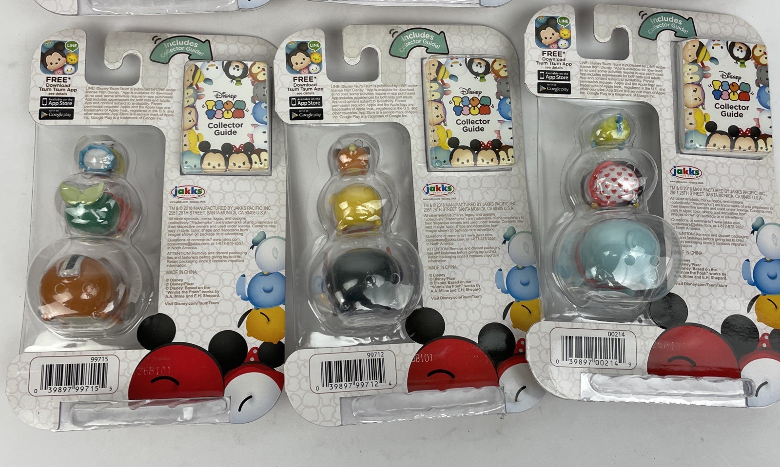 Disney Tsum Tsum Series 2 Three Stack Pack Vinyl Mini Toys Lot of 9 New Sealed