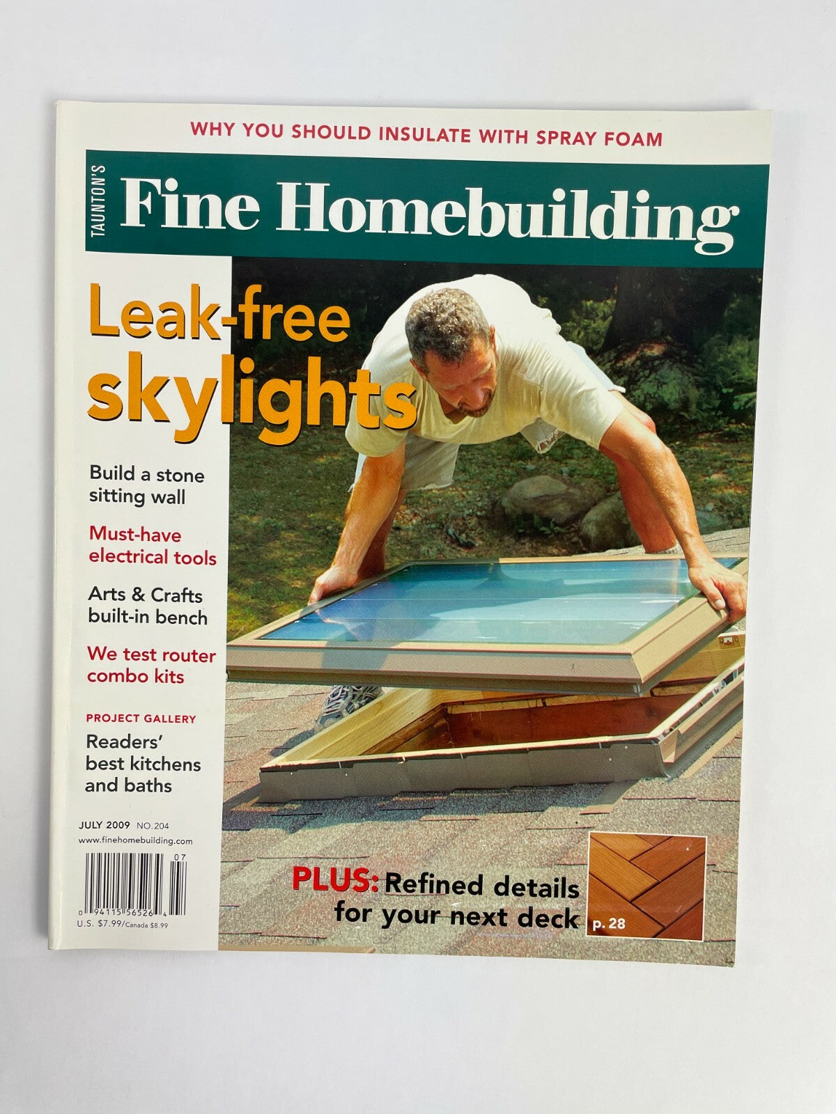 July 2009 Fine Homebuilding Magazine Leak Free SkyLights Electrical Tools Art #B
