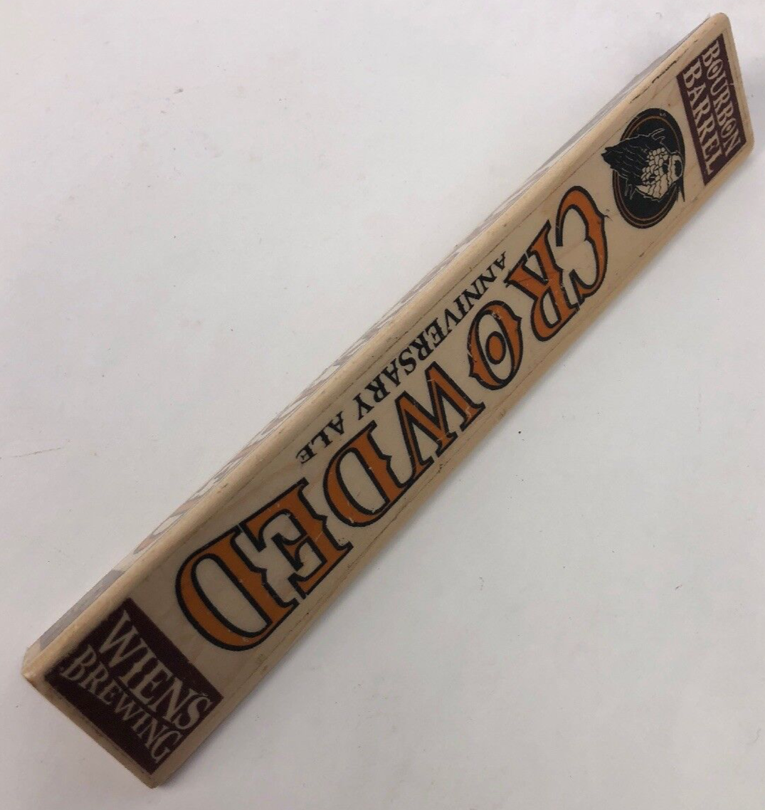 Weins Brewing Bourbon Barrel CROWDED Anniversary Ale wood tap handle FSTSHP