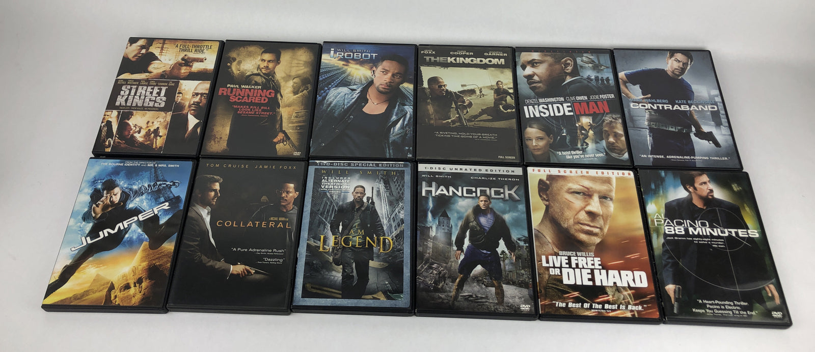 Lot of 12 Action, Drama DVD Movies Will Smith Mark Wahlberg Paul Walker Foxx