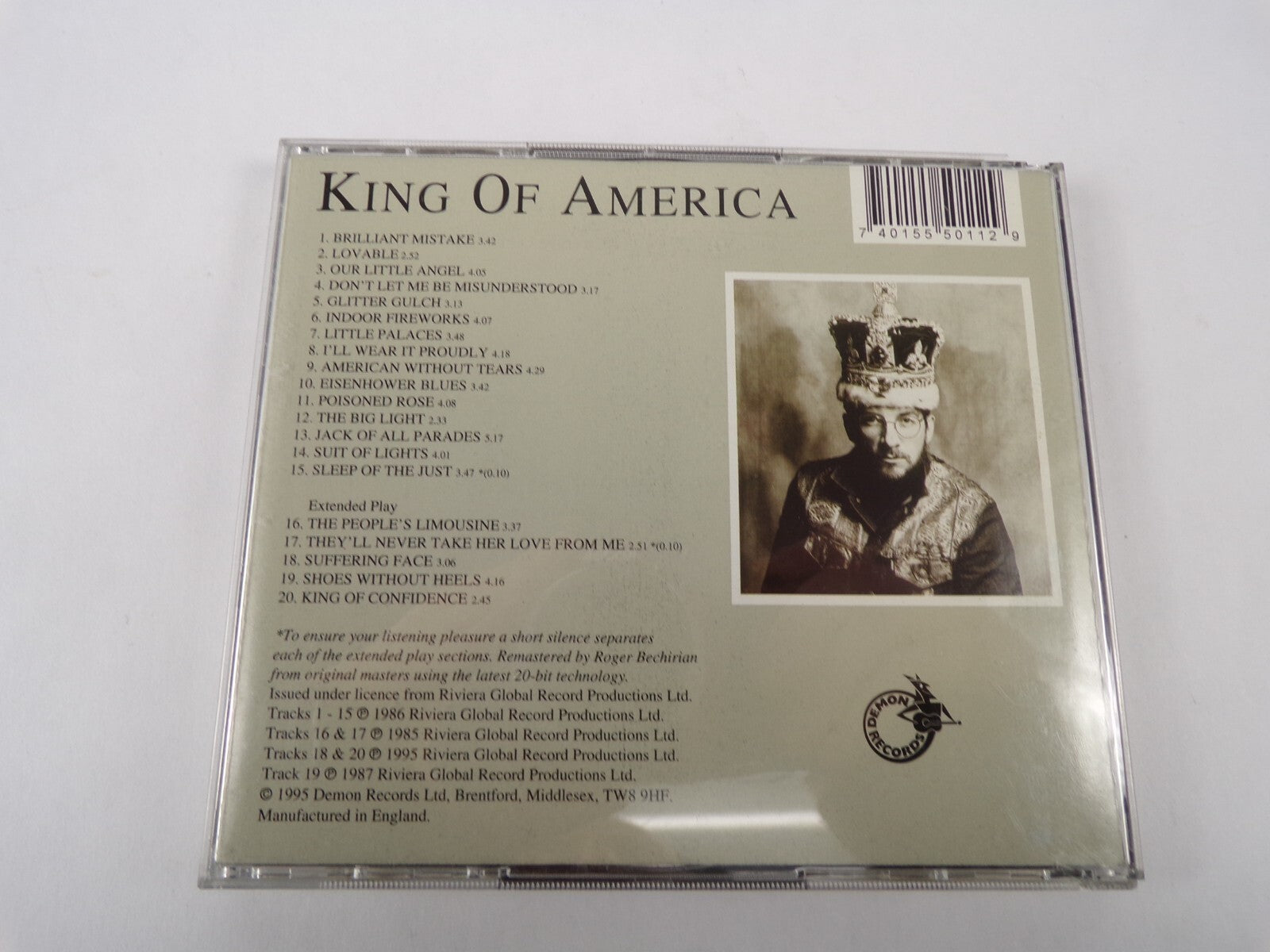 The Costello Show King Of America Demon Records Lovable The Big Lights CD#53