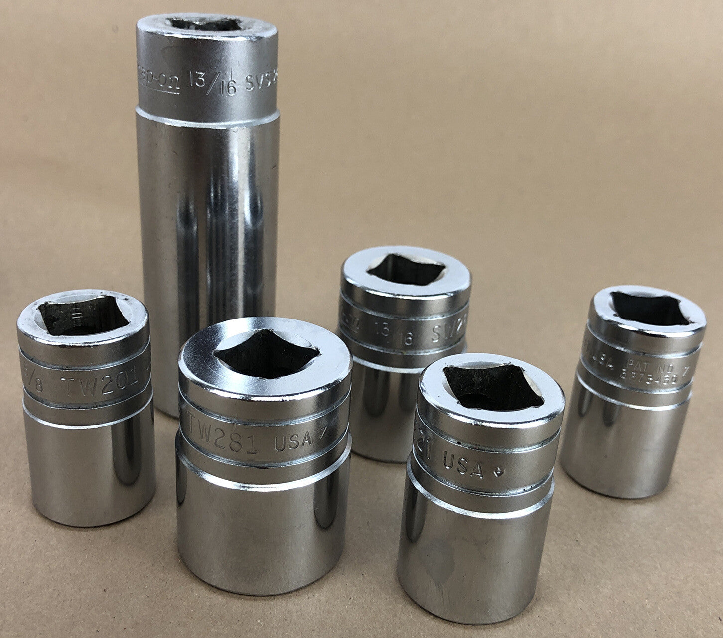 Snap-on 1/2 drive SAE socket set 6 piece TW SW SVS lot