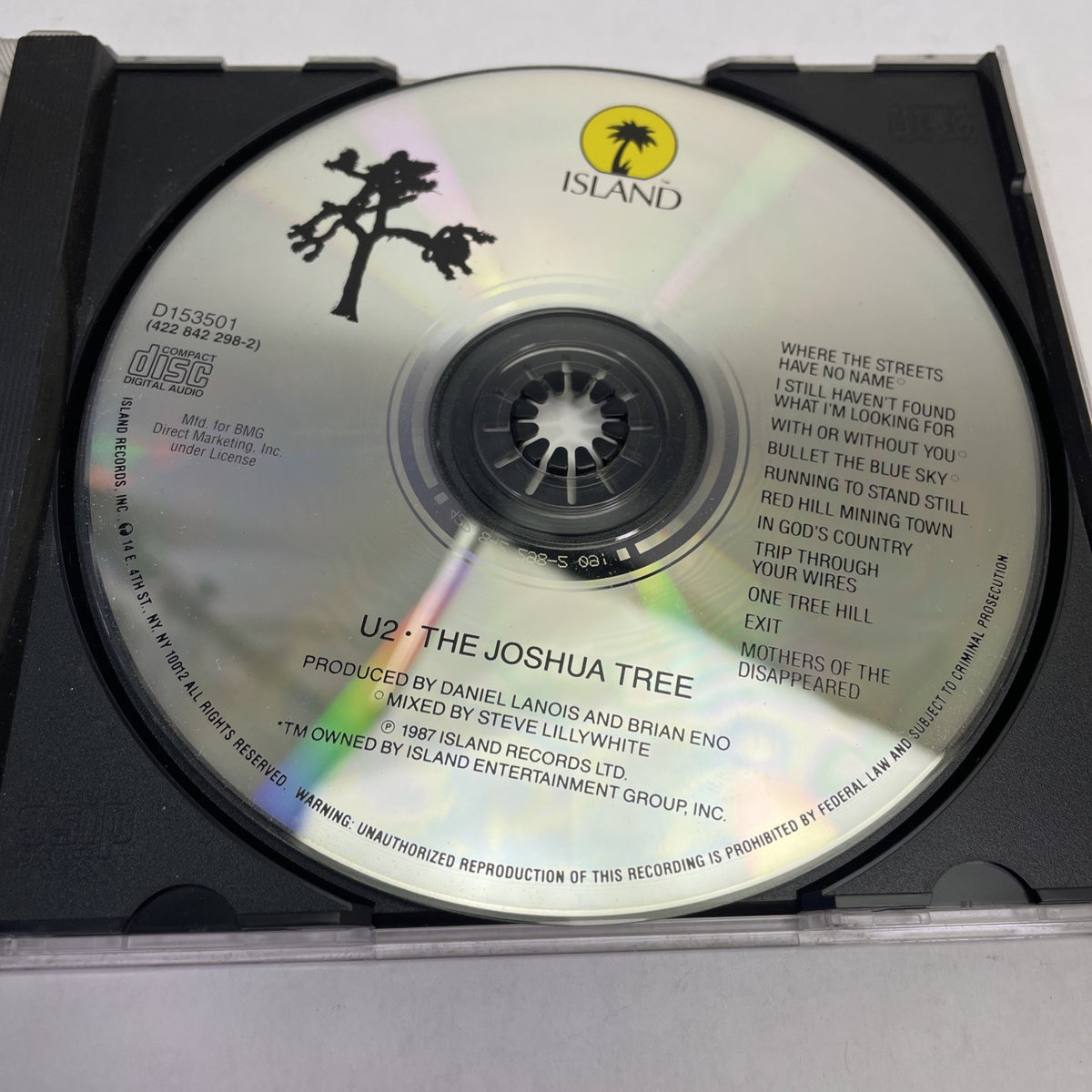 U2 : The Joshua Tree - Digital Audio CD 1987 Island Records
