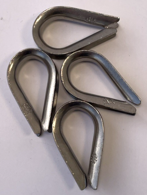 4 x Wilcox Crittenden 3/8" Line Thimbles 3/8" 316 Stainless Steel North & Judd