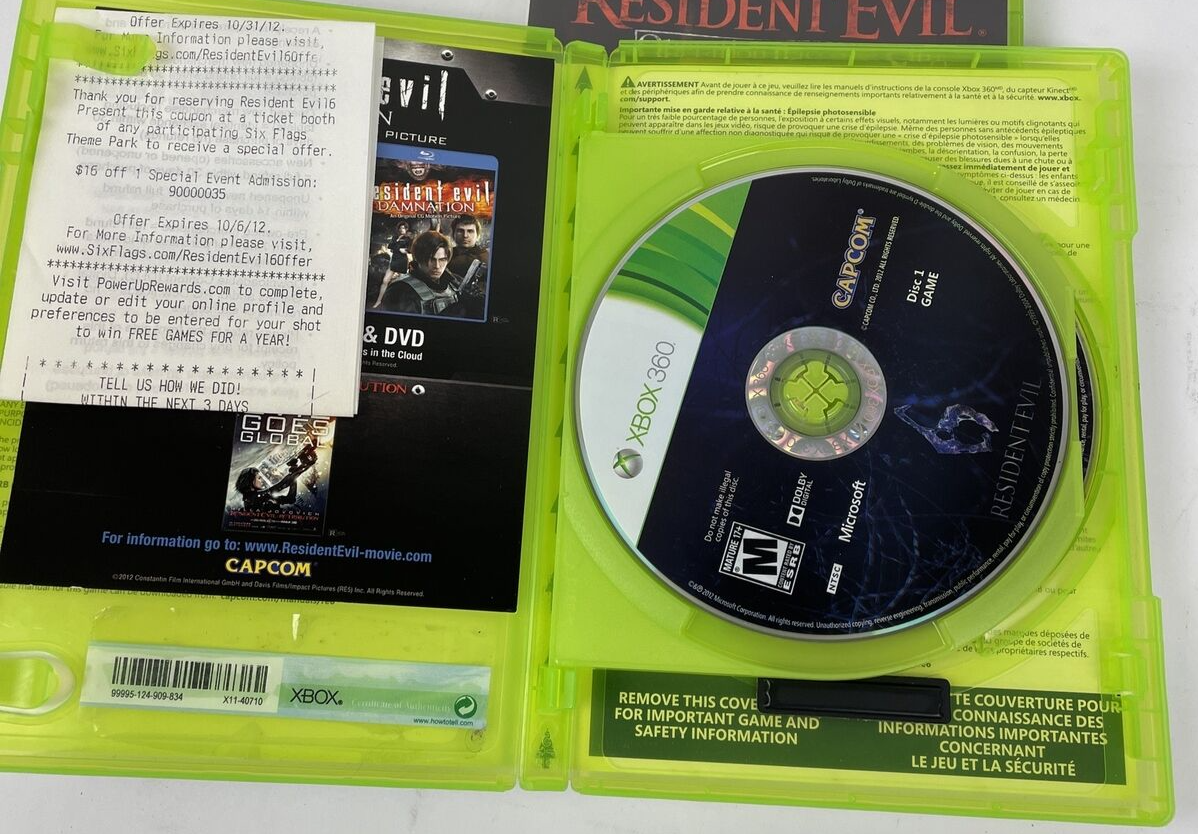 2 x Resident Evil - Operation Raccoon City Resident Evil 6 ~ Xbox 360 Complete