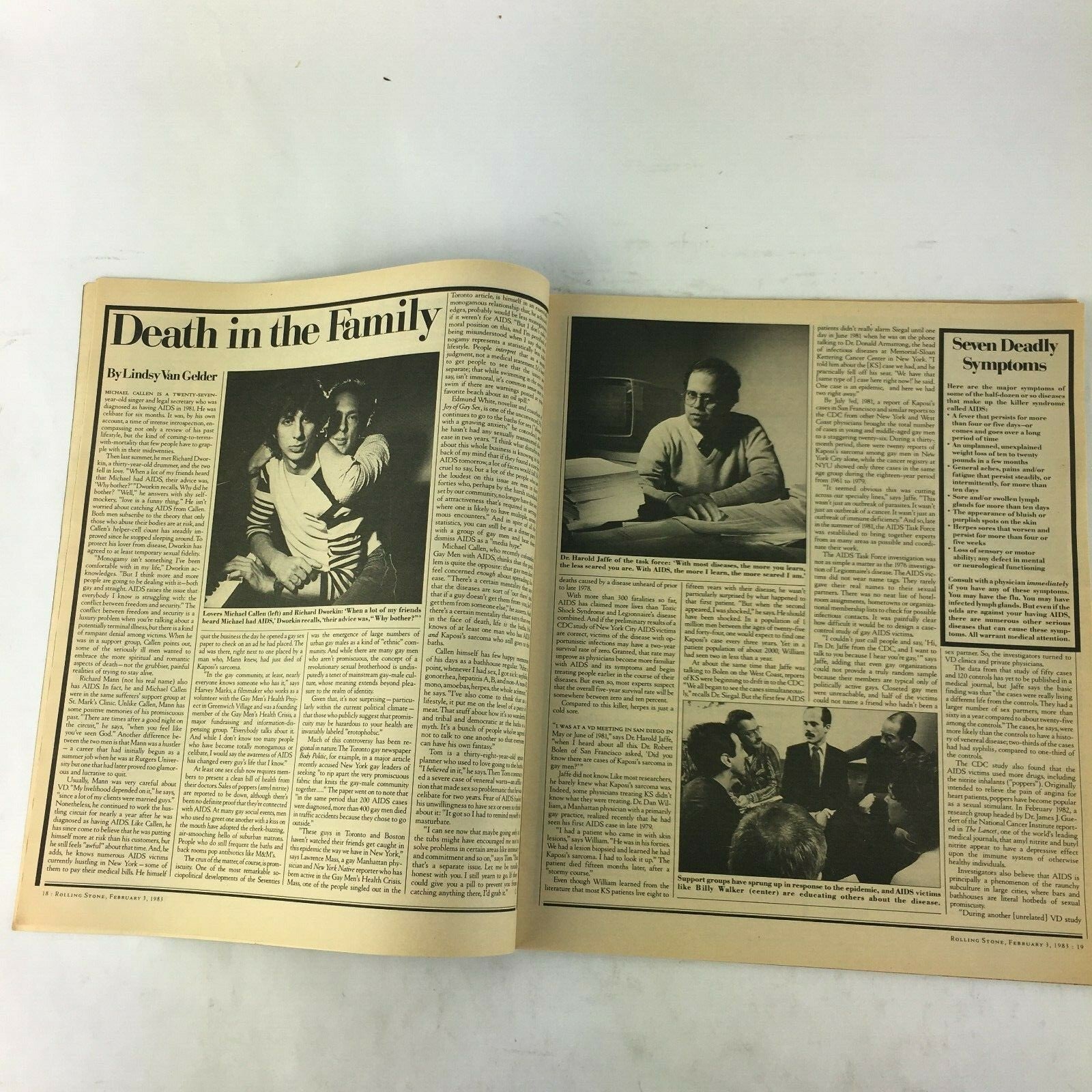 February1983 RollingStone Magazine Dustin Dearest Bob Seger America's New Plague